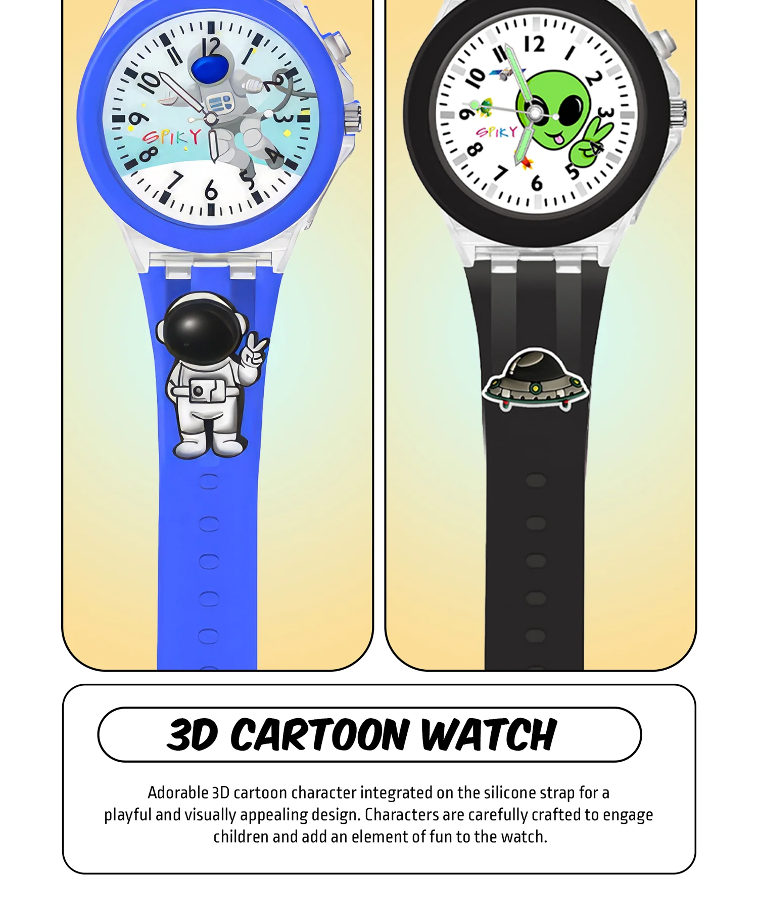 Spiky Combo of Unicorn & Rabbit 3D Cartoon Analog Light Watch - Image 54