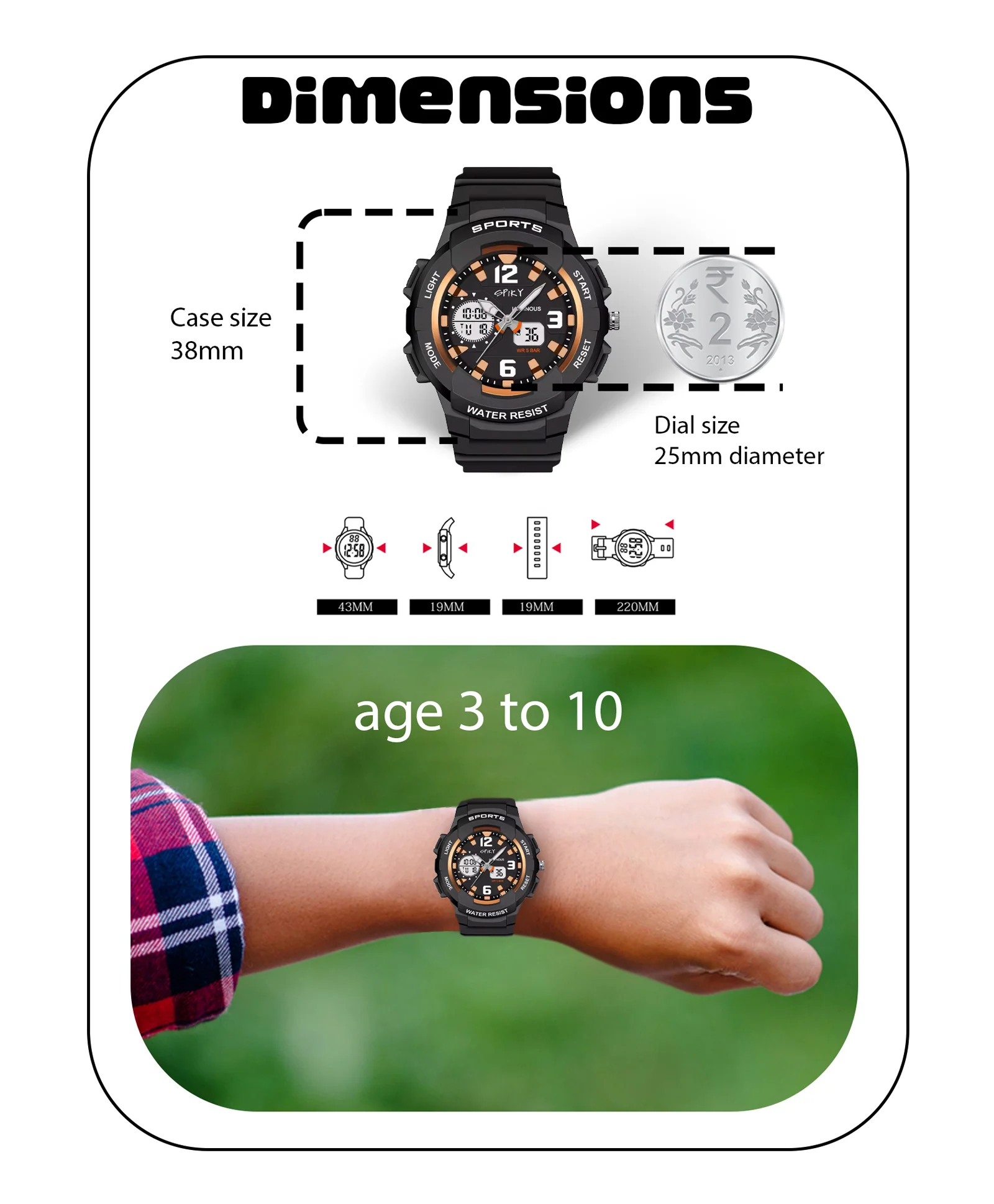 Spiky Eva6 Analog & Digital Sporty Watch - Image 15