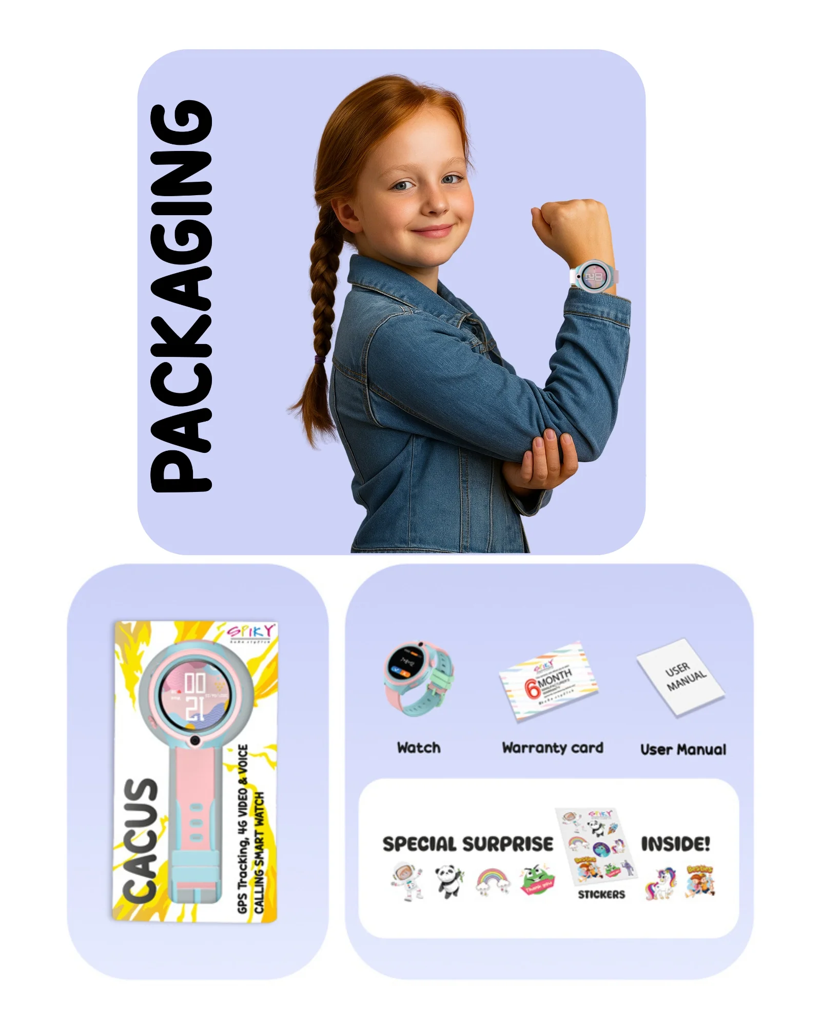 Spiky Cacus 4g Video & Voice Calling Smartwatch with GPS  - Blue - Image 40