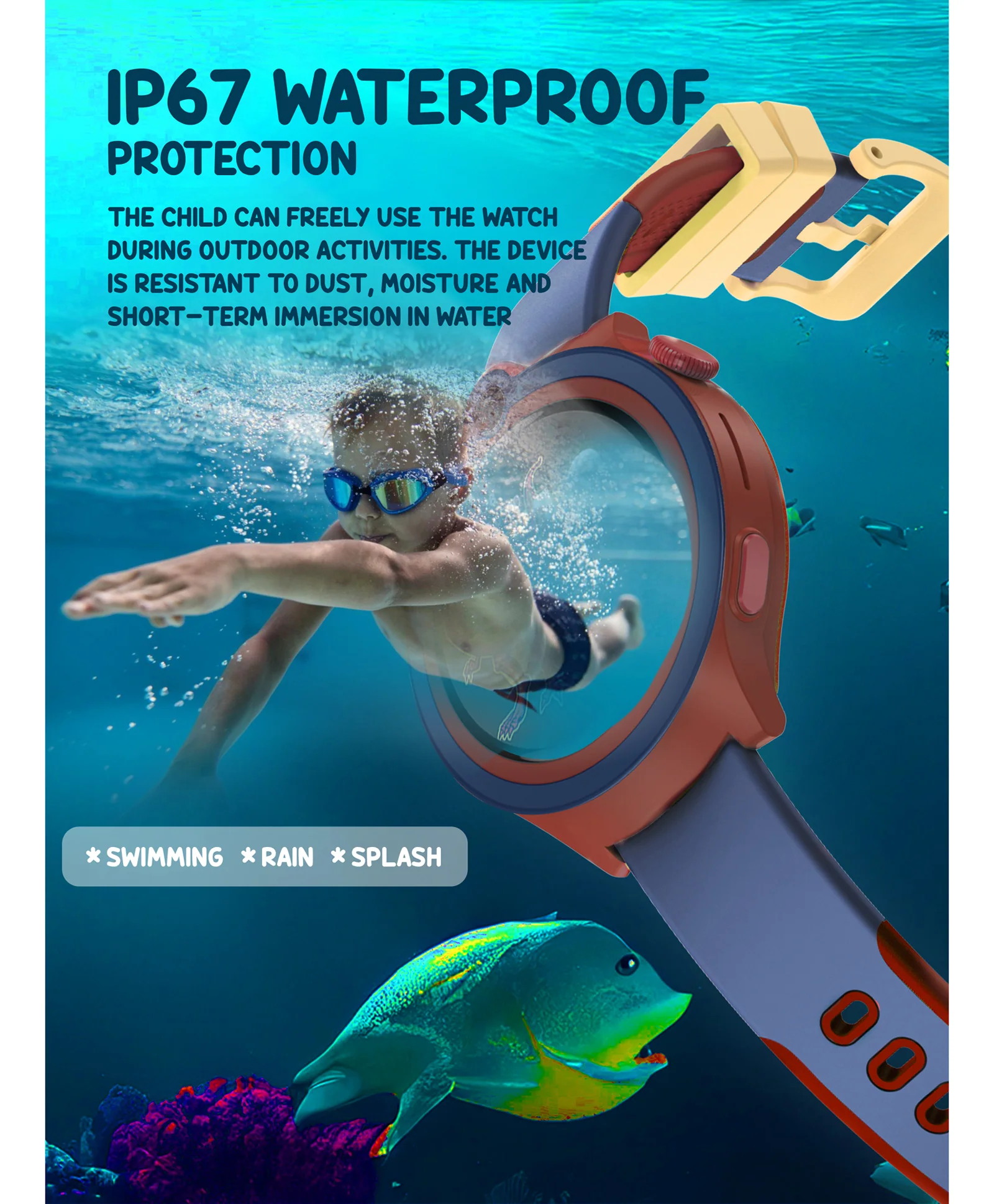 Spiky Cacus 4g Video & Voice Calling Smartwatch with GPS  - Blue - Image 5