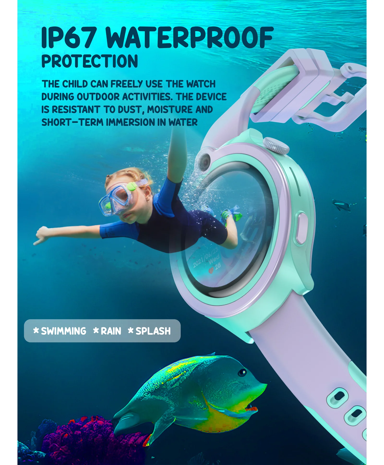 Spiky Cacus 4g Video & Voice Calling Smartwatch with GPS  - Pink - Image 25