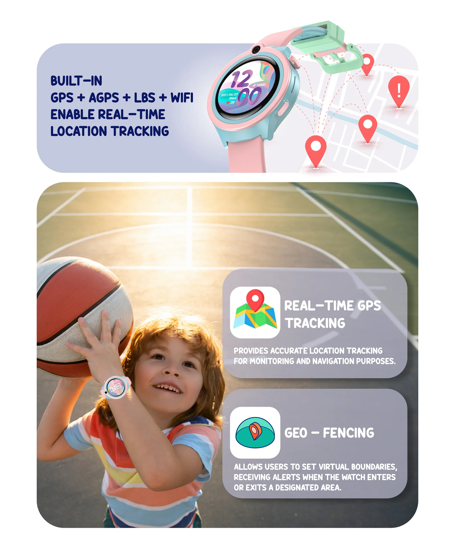 Spiky Cacus 4g Video & Voice Calling Smartwatch with GPS  - Pink - Image 8