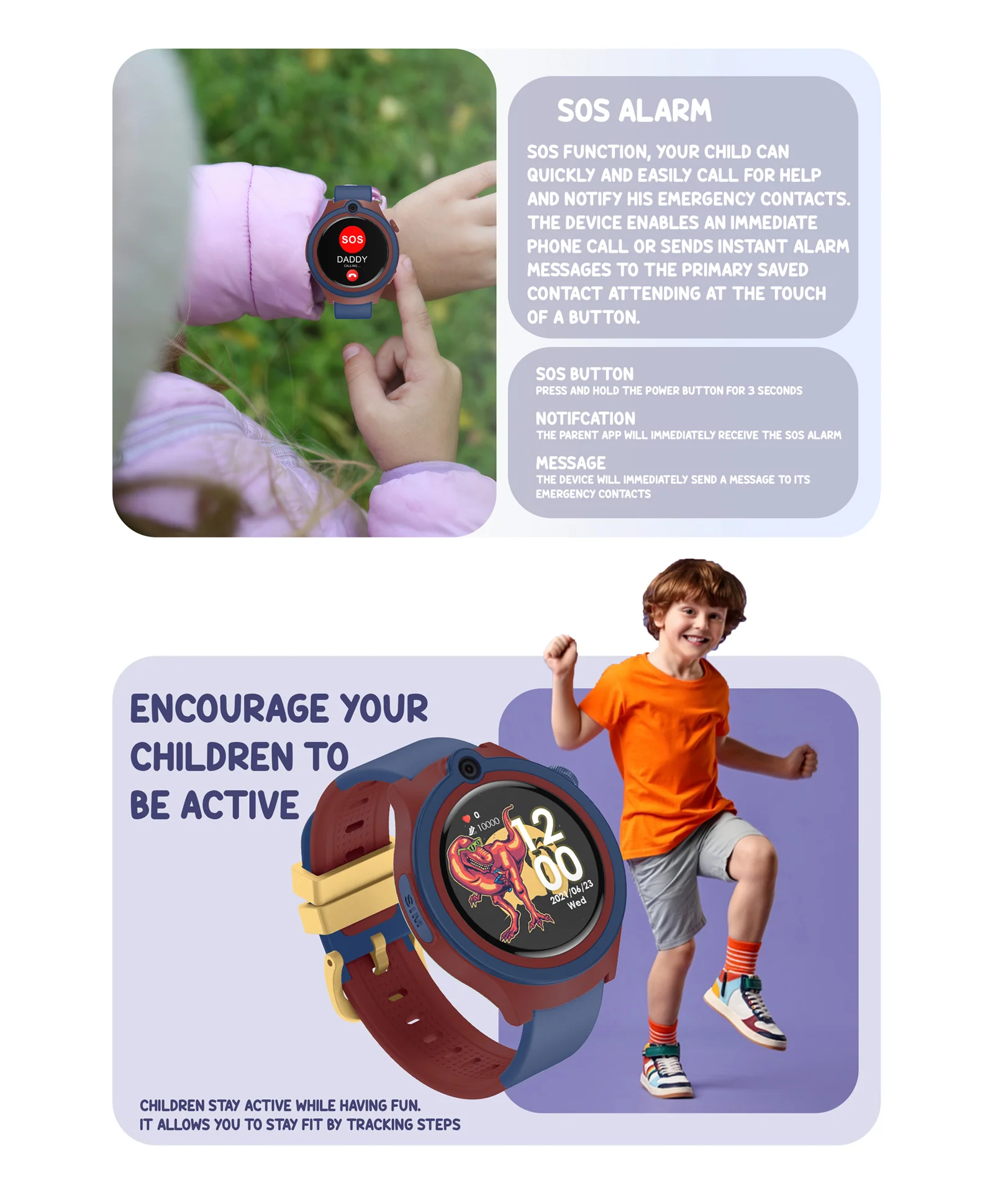 Spiky Cacus 4g Video & Voice Calling Smartwatch with GPS  - Purple - Image 23