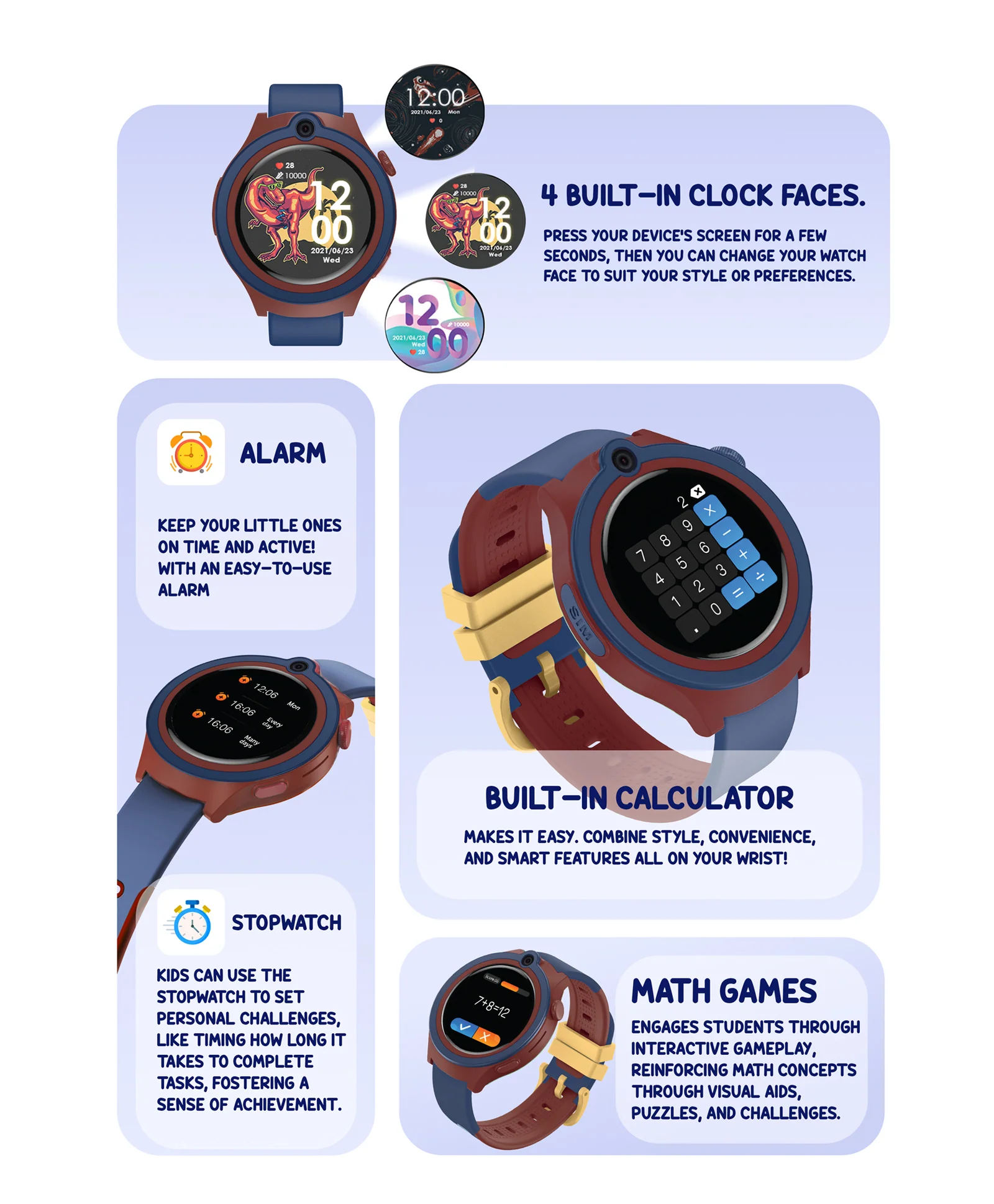 Spiky Cacus 4g Video & Voice Calling Smartwatch with GPS  - Purple - Image 26