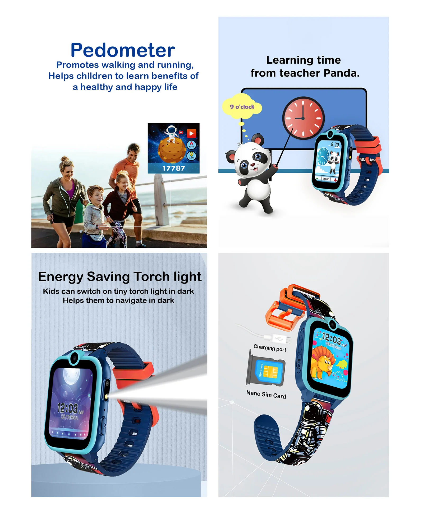 Spiky Griffin Calling Feature Loaded Smartwatch - Blue - Image 10