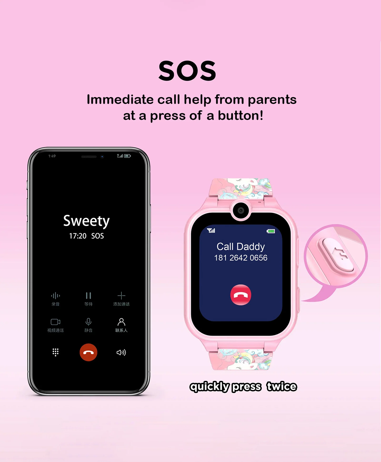 Spiky Griffin Calling Feature Loaded Smartwatch - Blue - Image 18