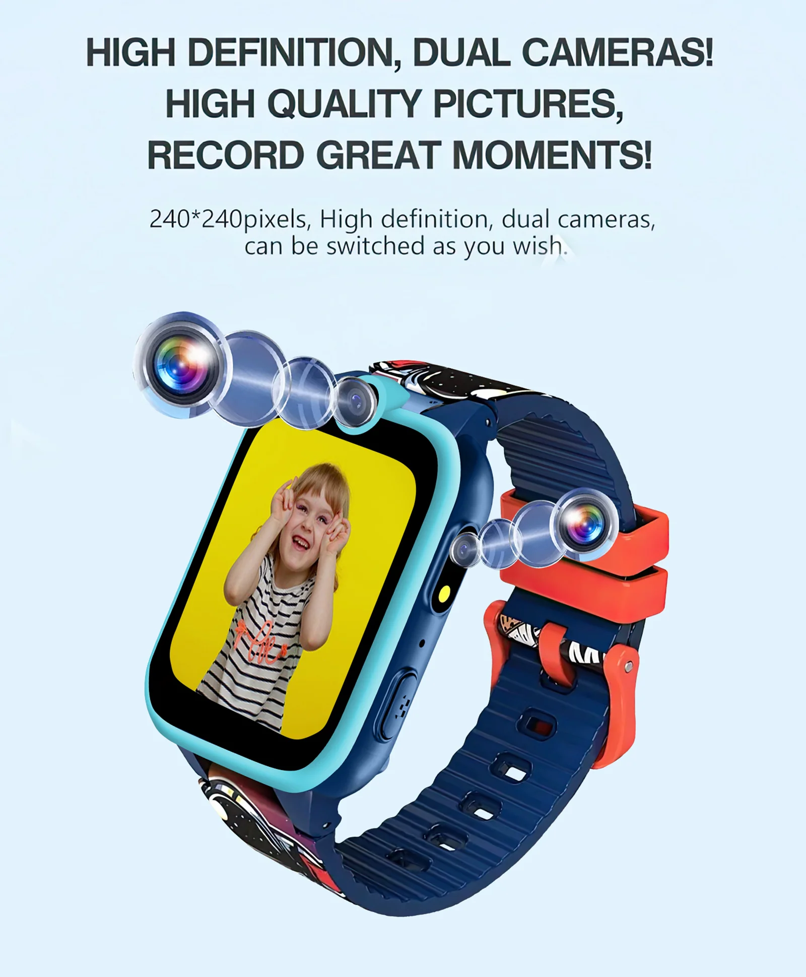 Spiky Griffin Calling Feature Loaded Smartwatch - Blue - Image 4