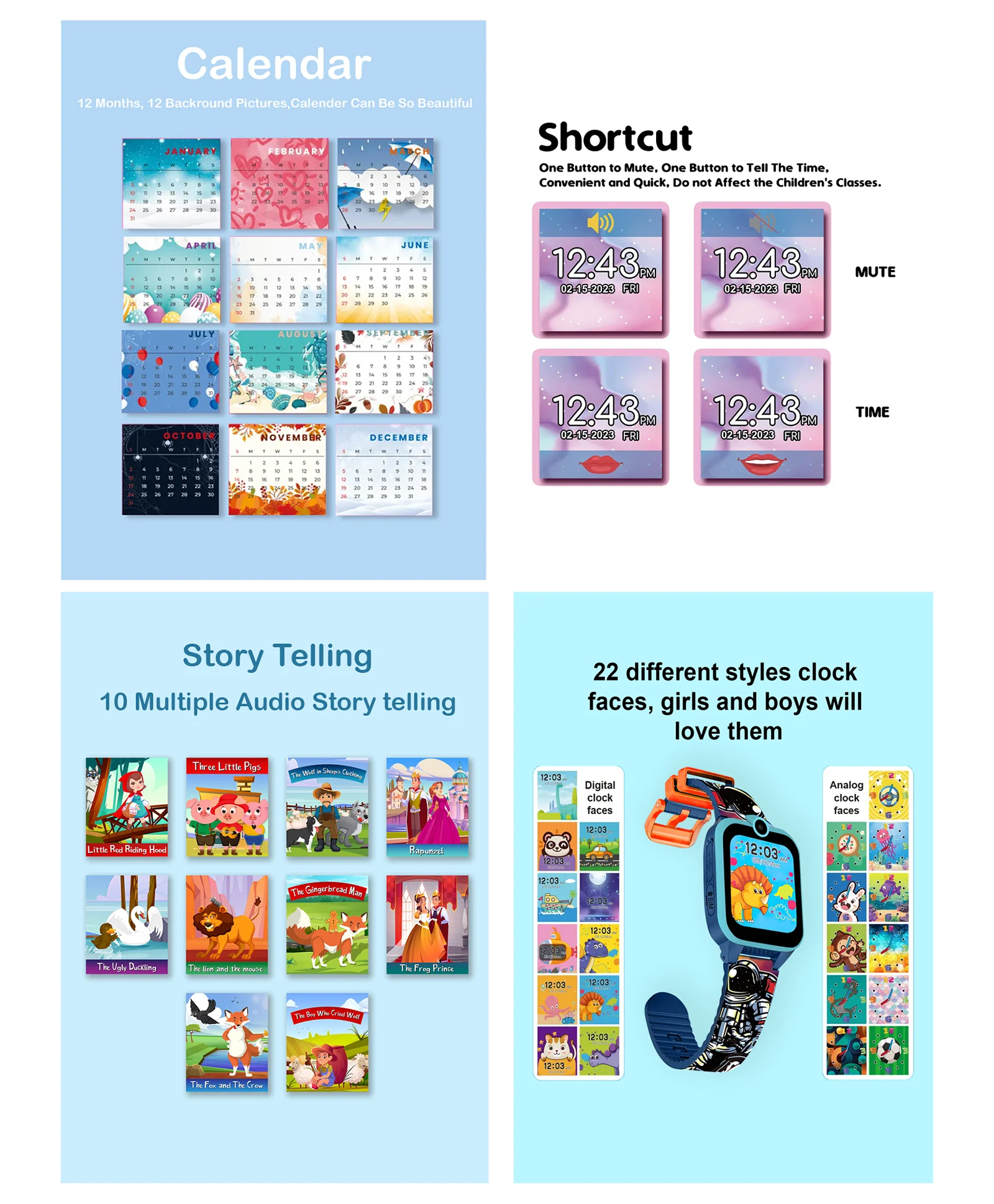 Spiky Griffin Calling Feature Loaded Smartwatch - Blue - Image 9