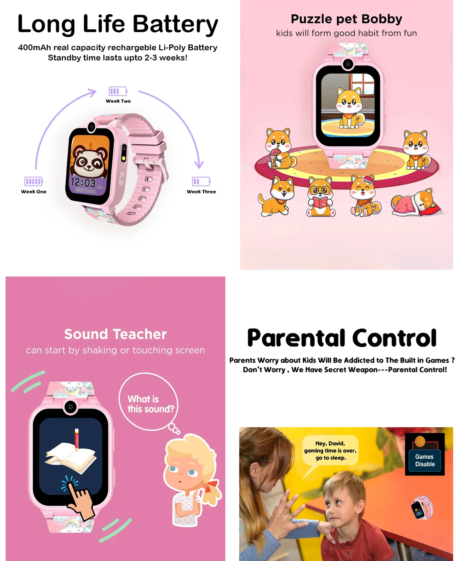 Spiky Griffin Calling Feature Loaded Smartwatch - Pink - Image 12