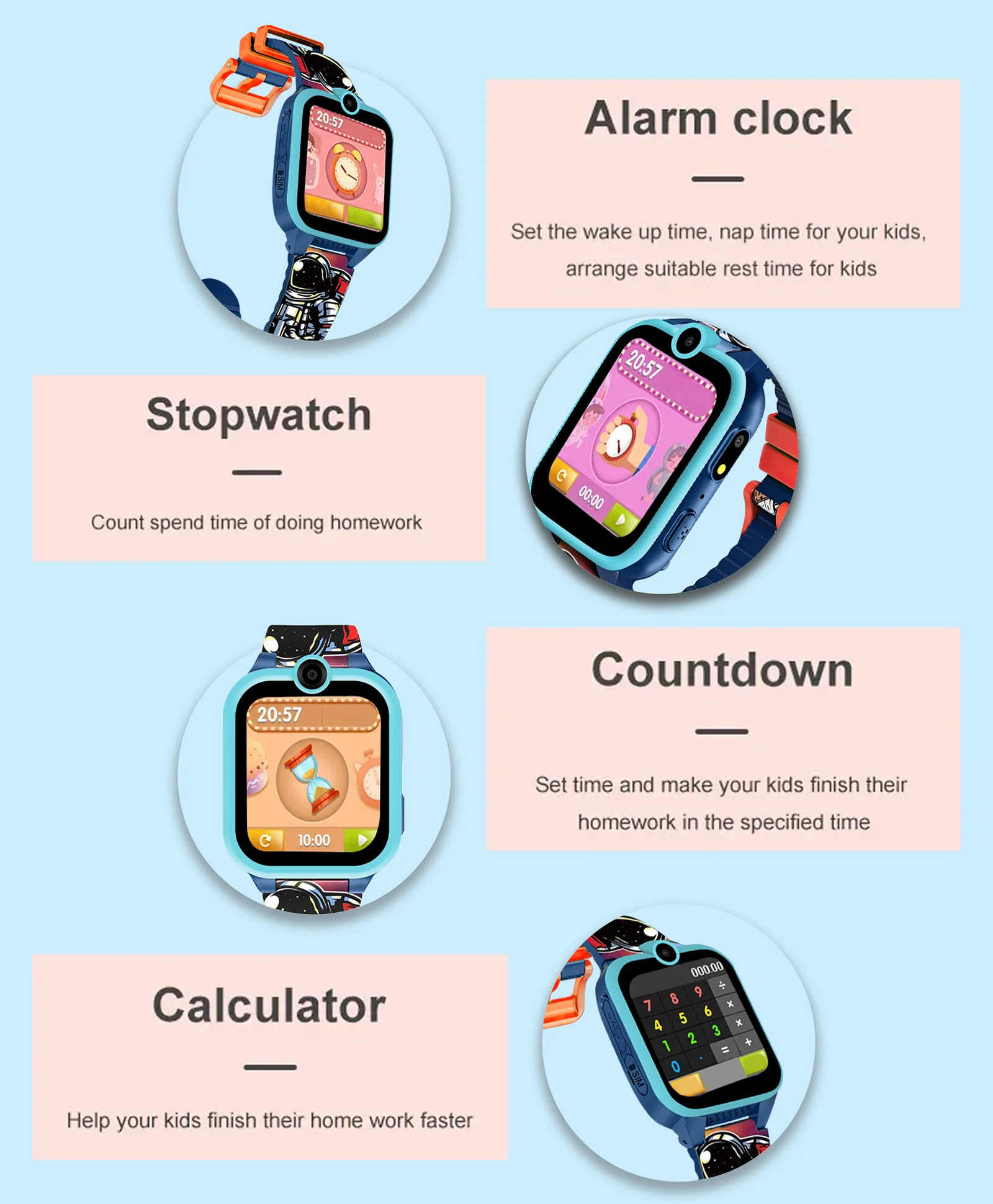 Spiky Griffin Calling Feature Loaded Smartwatch - Pink - Image 24