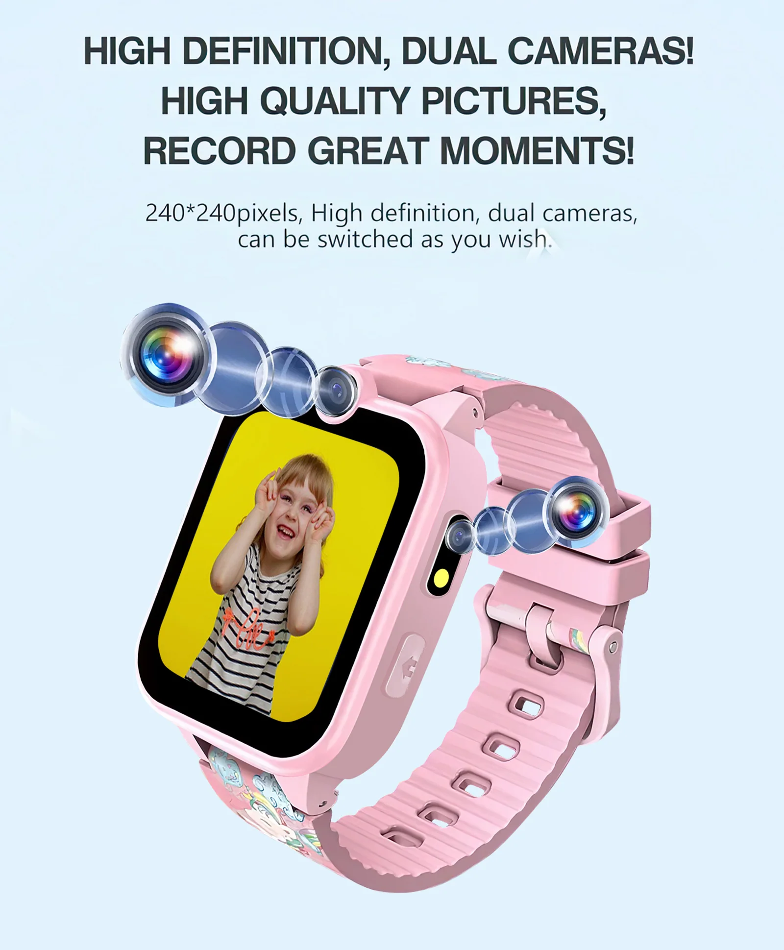 Spiky Griffin Calling Feature Loaded Smartwatch - Pink - Image 4
