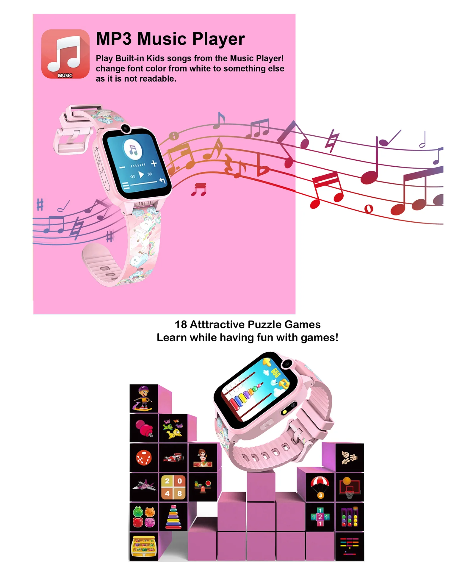 Spiky Griffin Calling Feature Loaded Smartwatch - Pink - Image 6