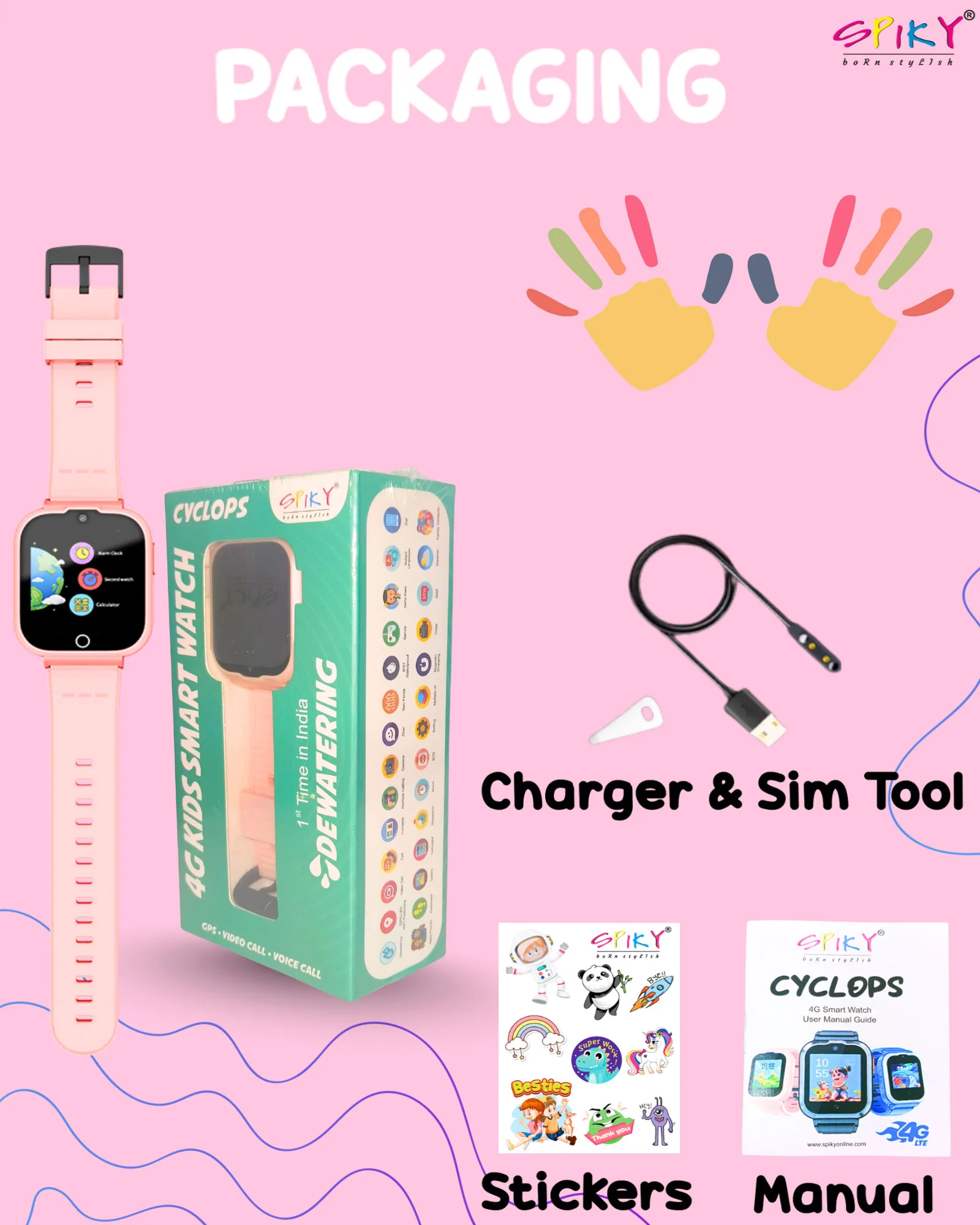 Spiky Cyclops 4g Voice Calling Kids Smartwatch - Image 14