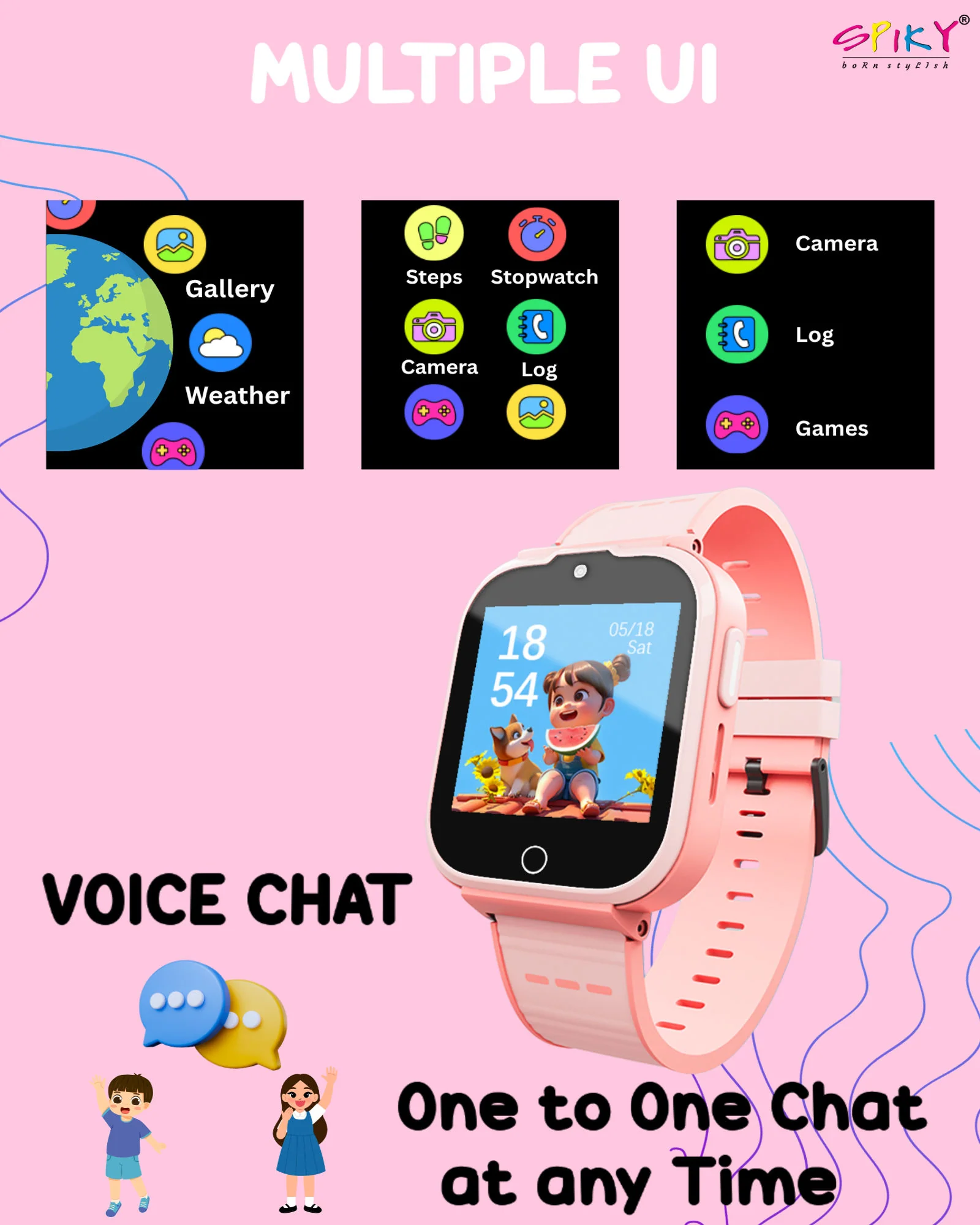 Spiky Cyclops 4g Voice Calling Kids Smartwatch - Image 26