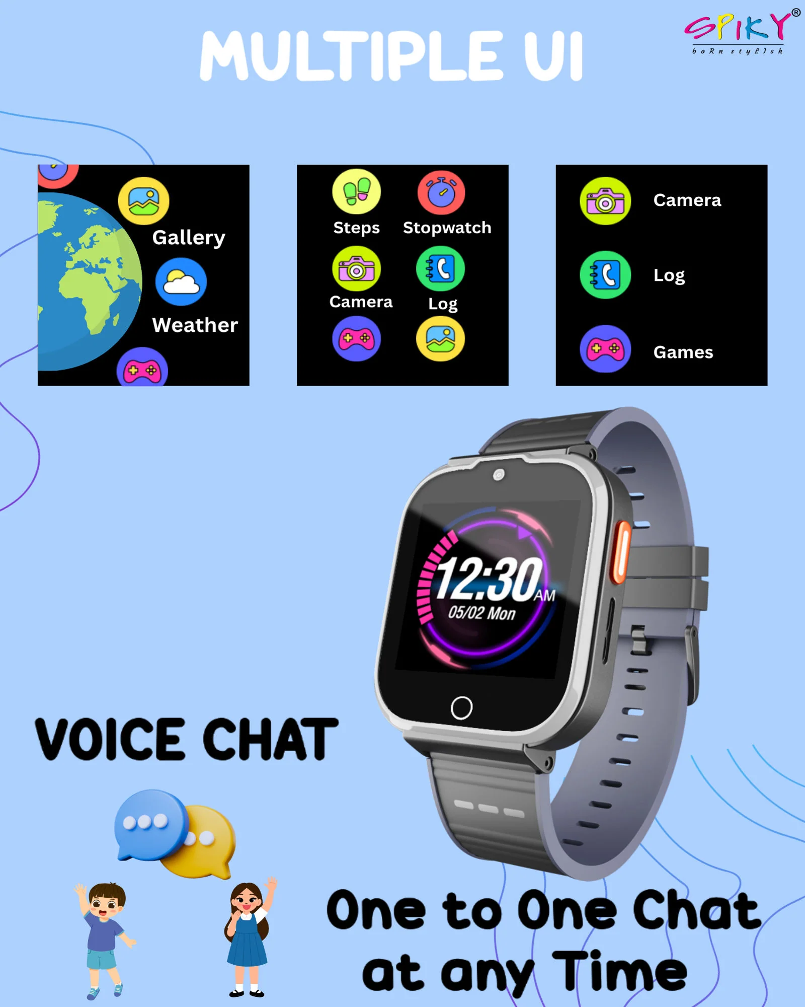Spiky Cyclops 4g Voice Calling Kids Smartwatch - Image 34