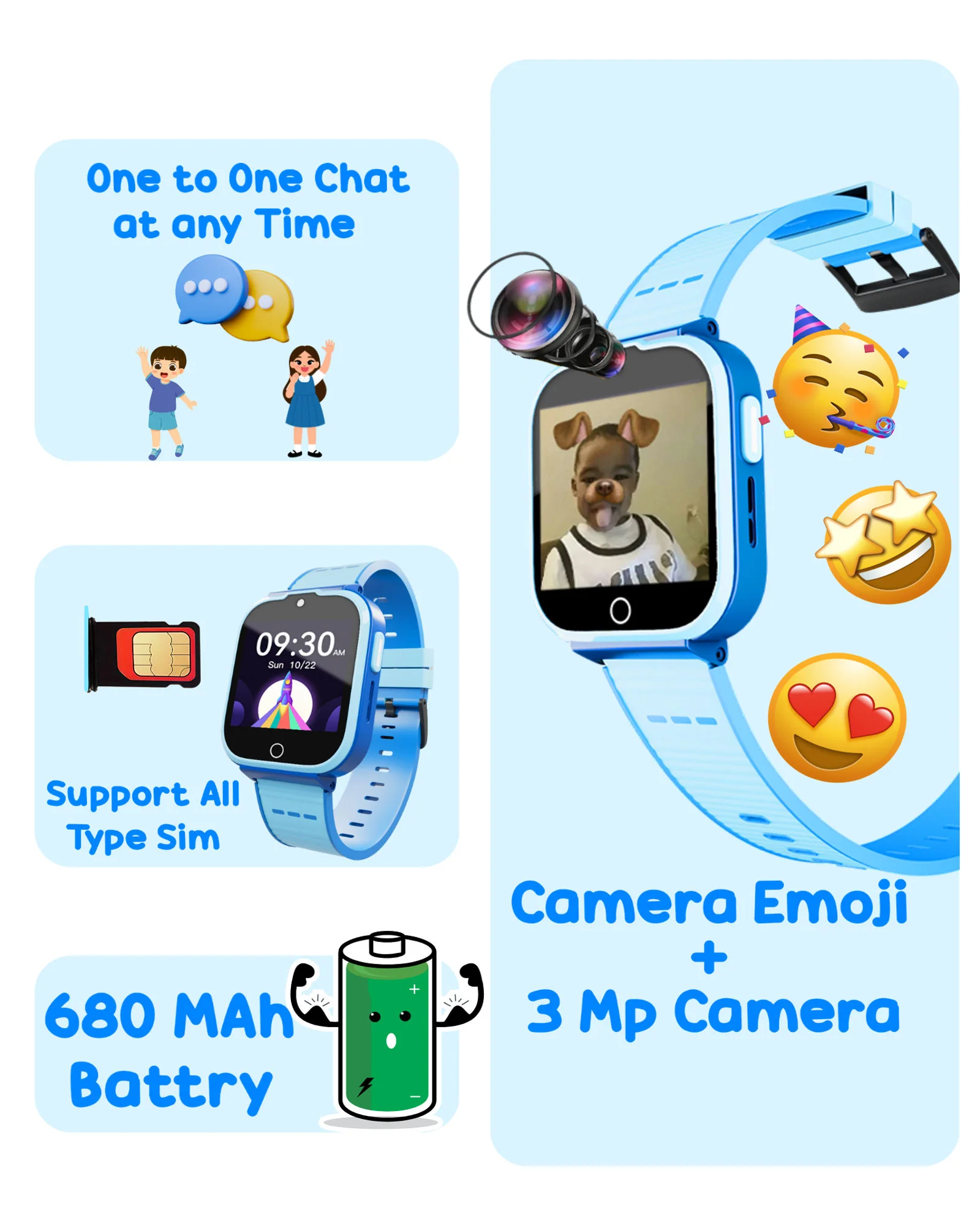 Spiky Cyclops 4g Voice Calling Kids Smartwatch - Image 49