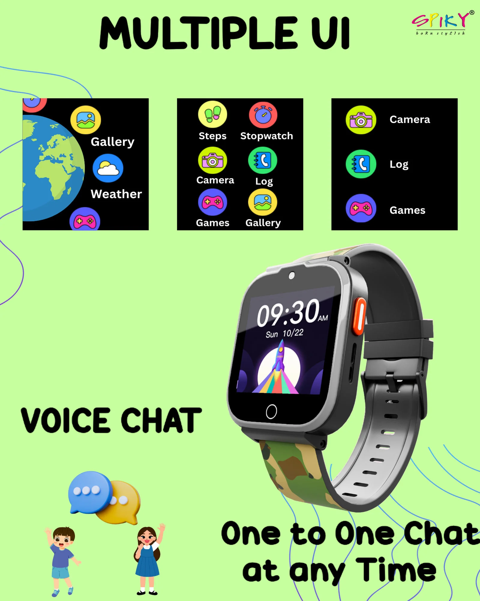 Spiky Cyclops 4g Voice Calling Kids Smartwatch - Image 42