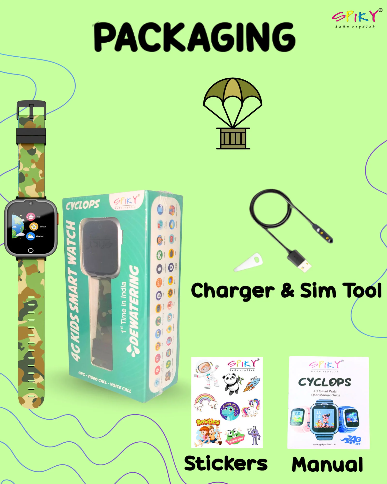 Spiky Cyclops 4g Voice Calling Kids Smartwatch - Image 46