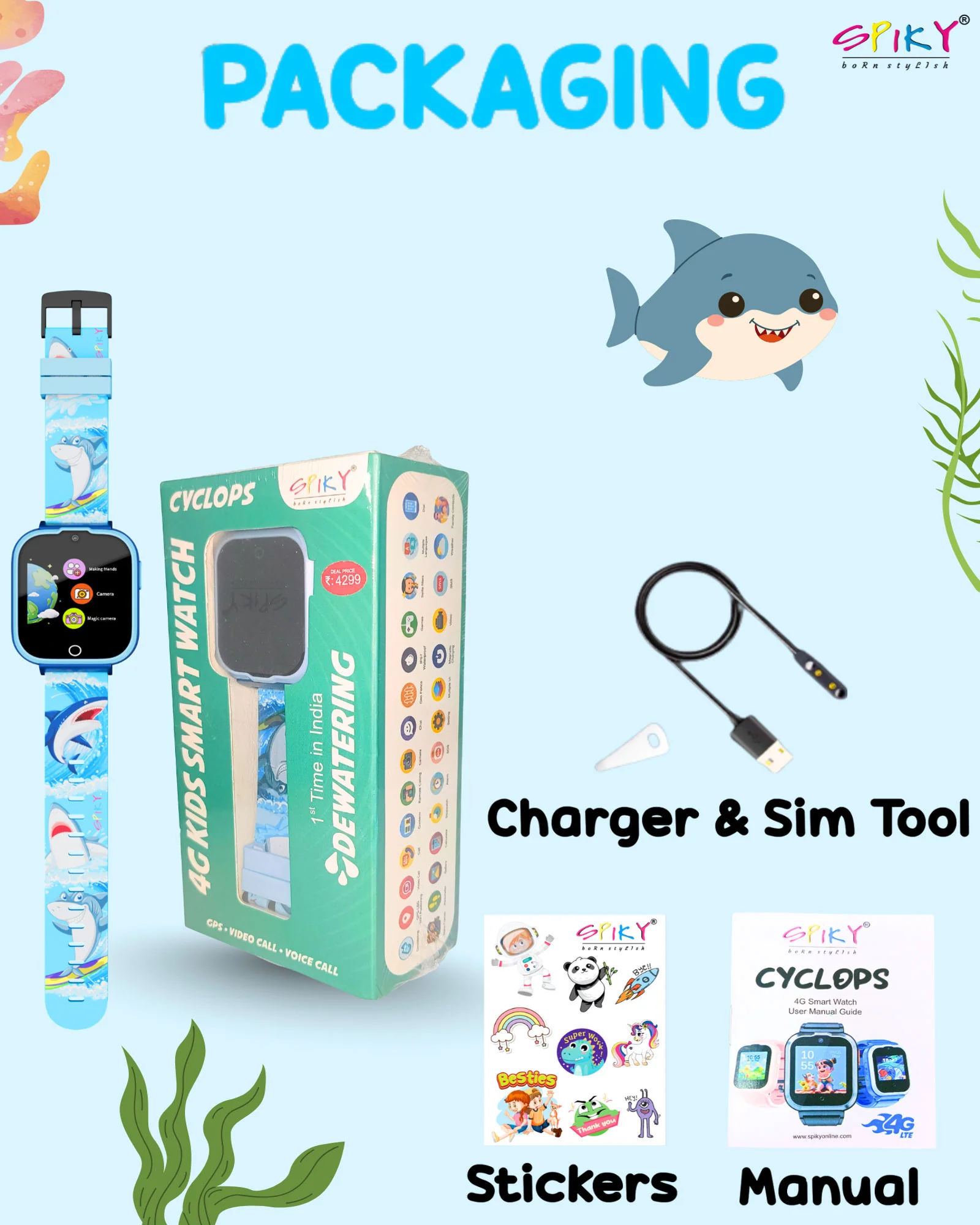 Spiky Cyclops 4g Voice Calling Kids Smartwatch - Image 14