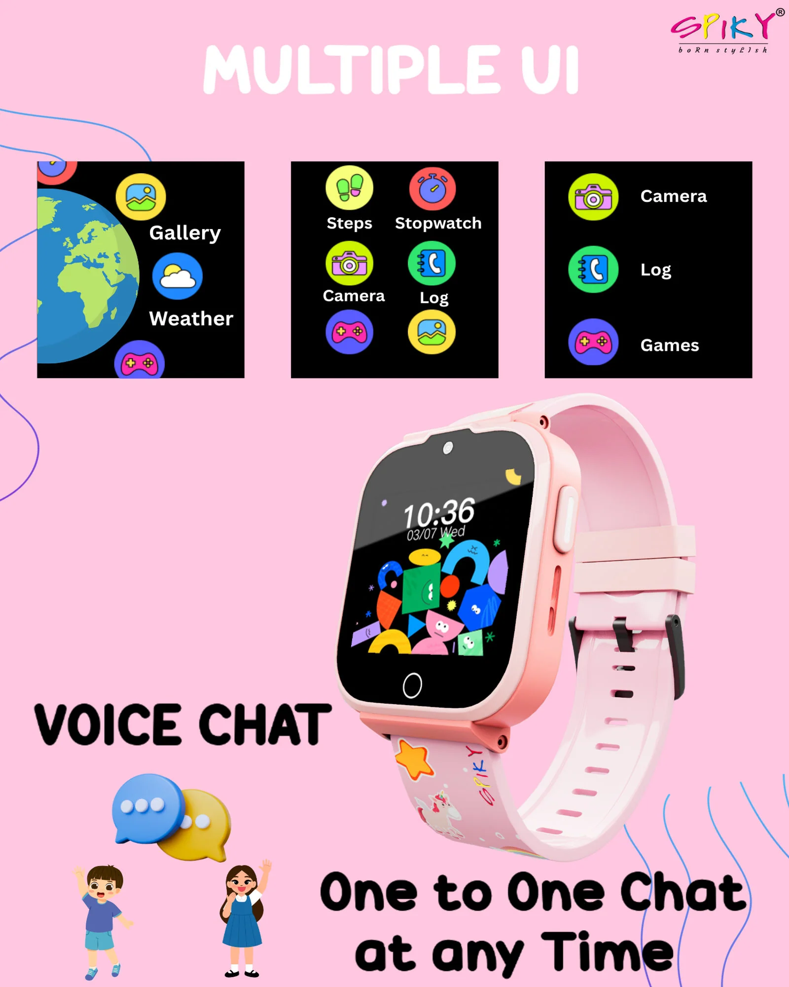 Spiky 4G Cyclops 4g Voice Calling Kids Smartwatch - Image 10