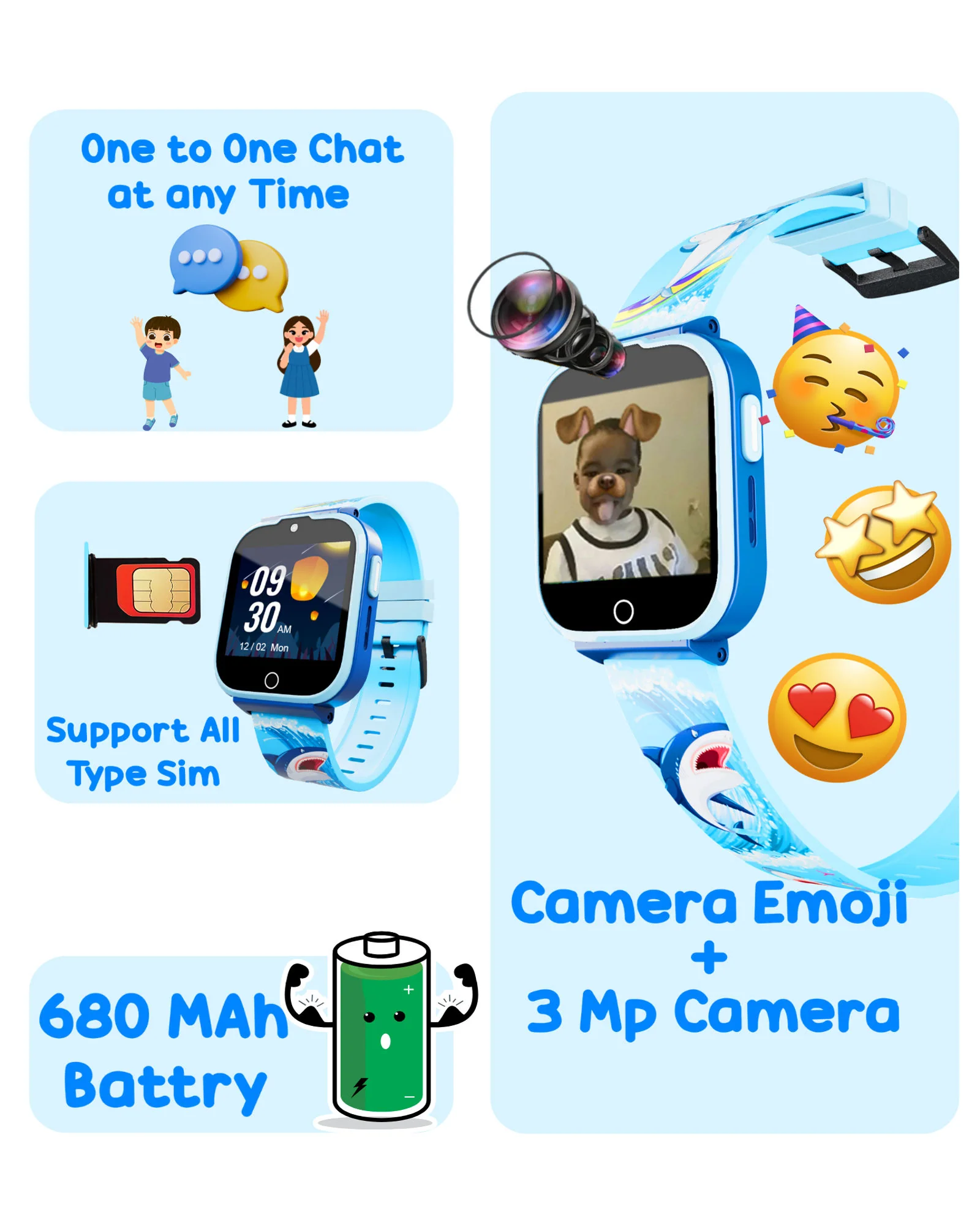 Spiky 4G Cyclops 4g Voice Calling Kids Smartwatch - Image 17