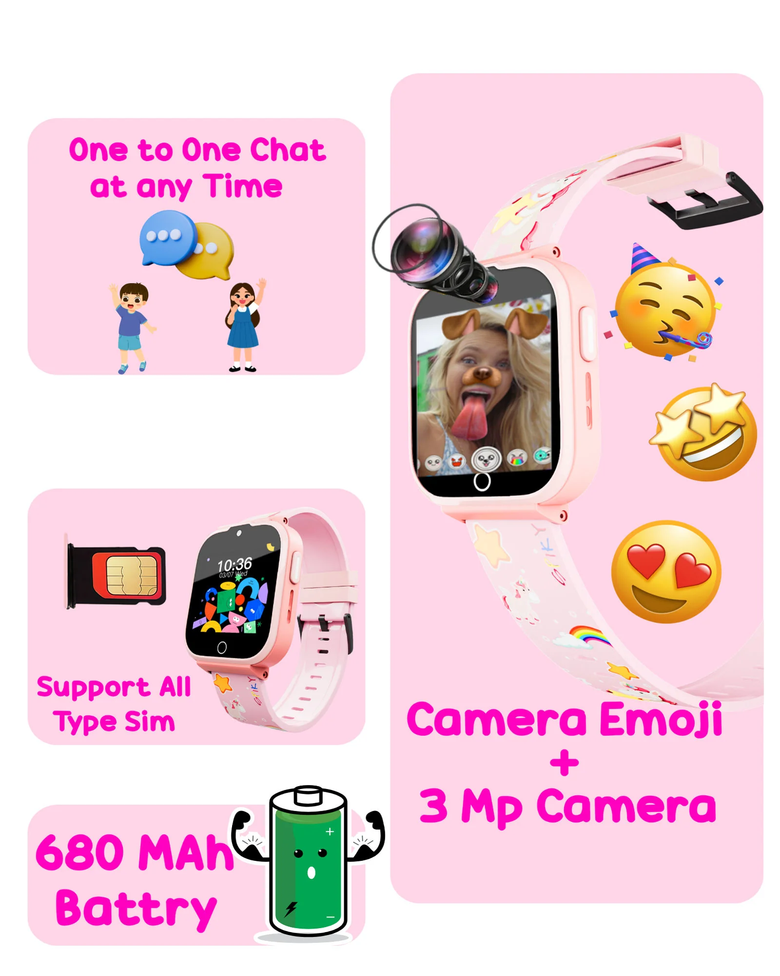 Spiky 4G Cyclops 4g Voice Calling Kids Smartwatch - Image 9