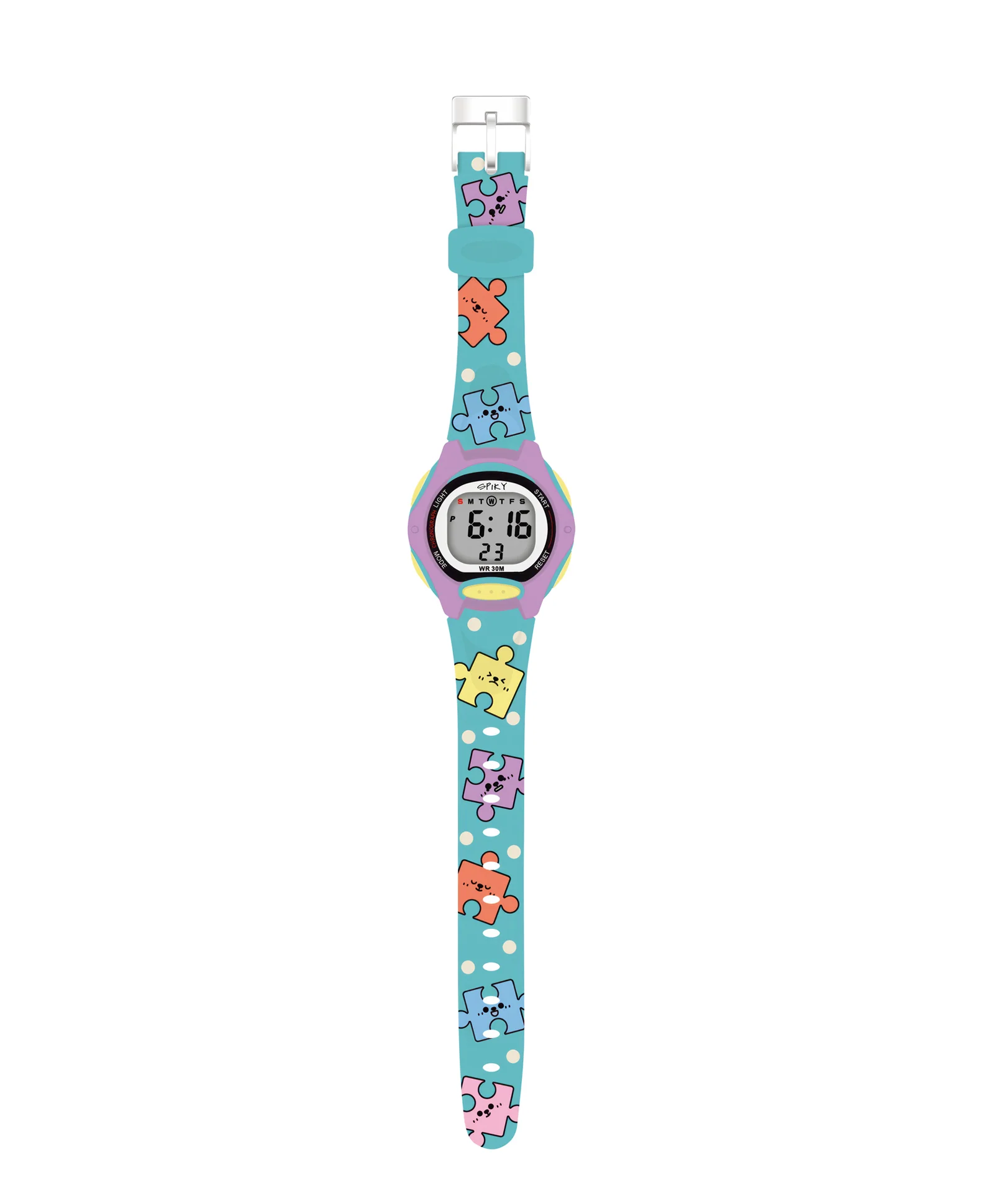 Spiky Eva18 Printed Strap Round Sports Digital Watch - Image 20