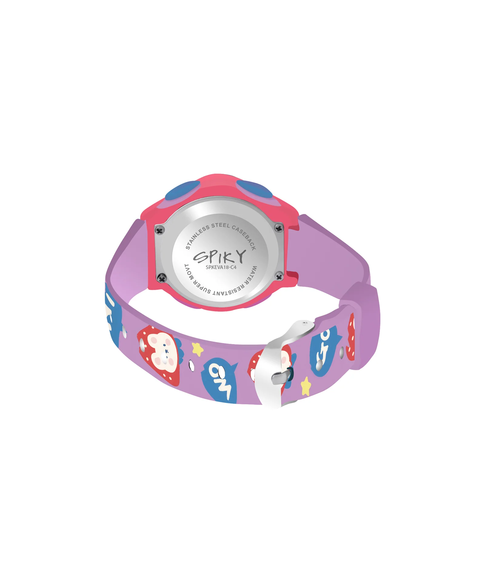 Spiky Eva18 Printed Strap Round Sports Digital Watch - Image 47
