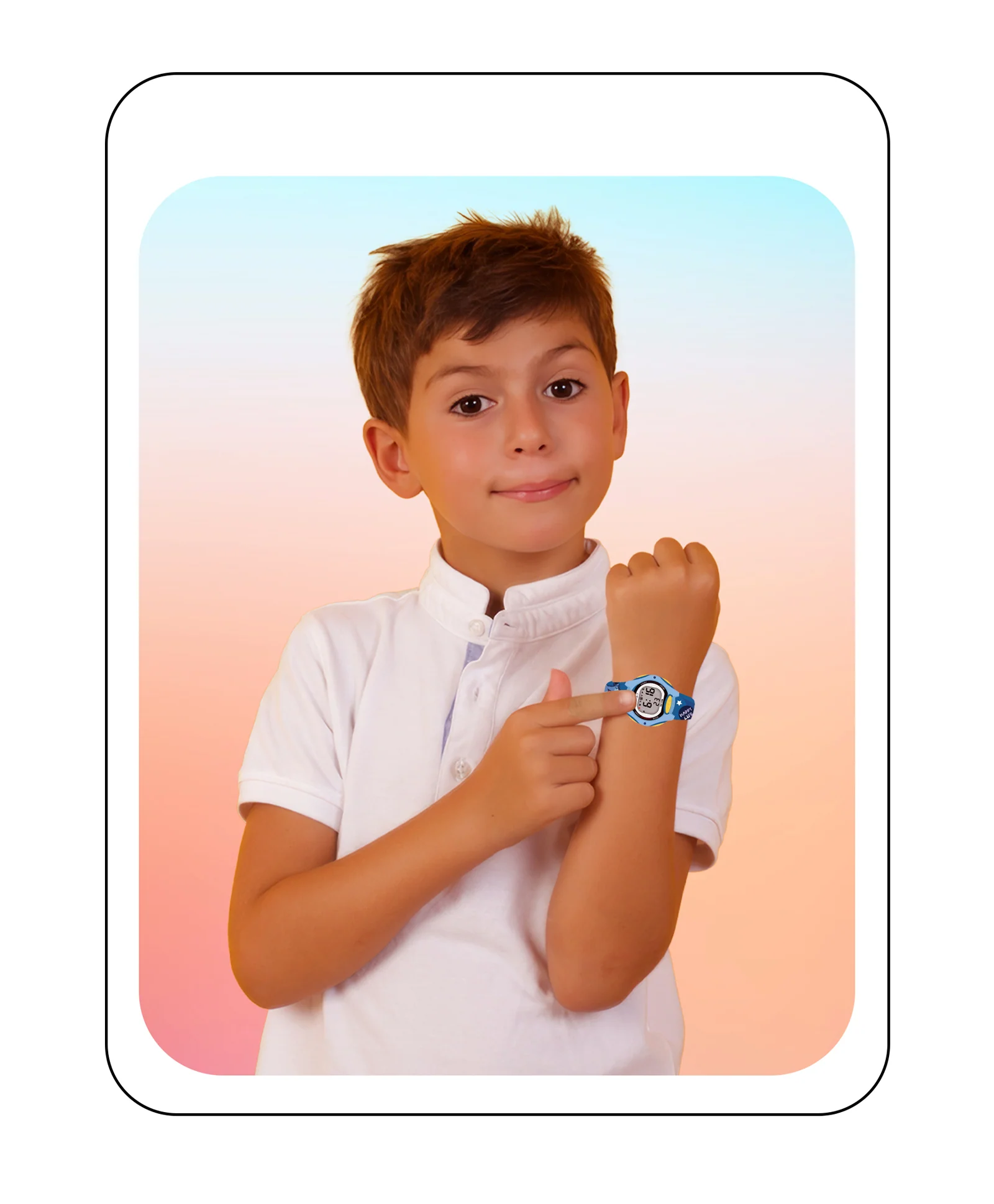 Spiky Eva18 Printed Strap Round Sports Digital Watch - Image 5