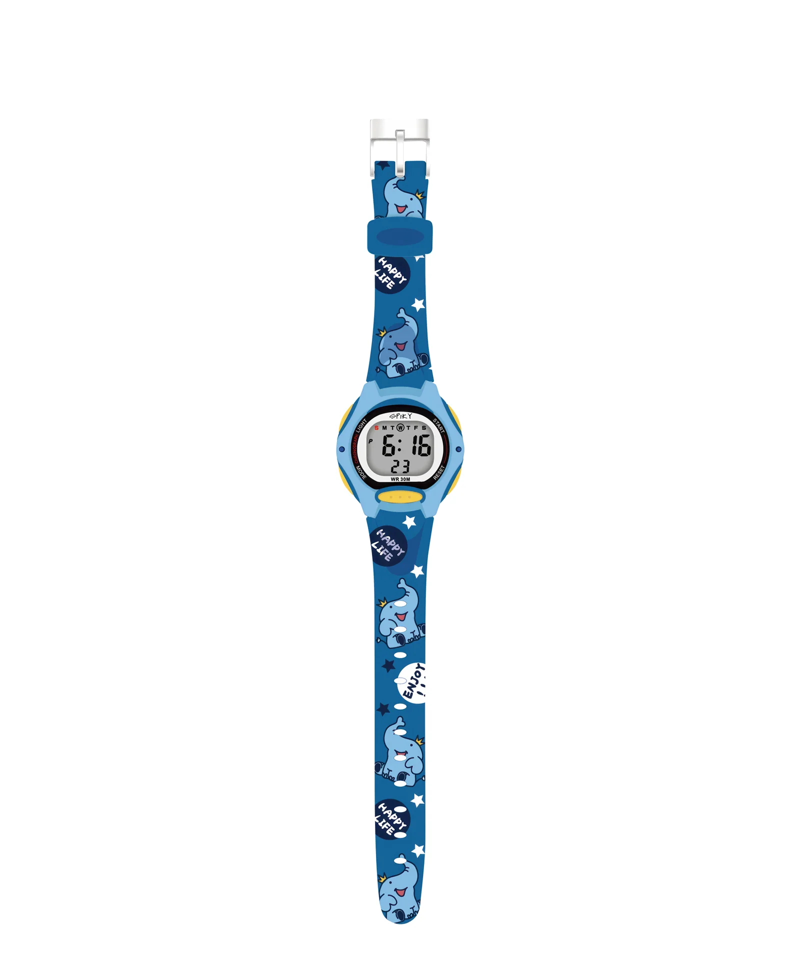 Spiky Eva18 Printed Strap Round Sports Digital Watch - Image 8