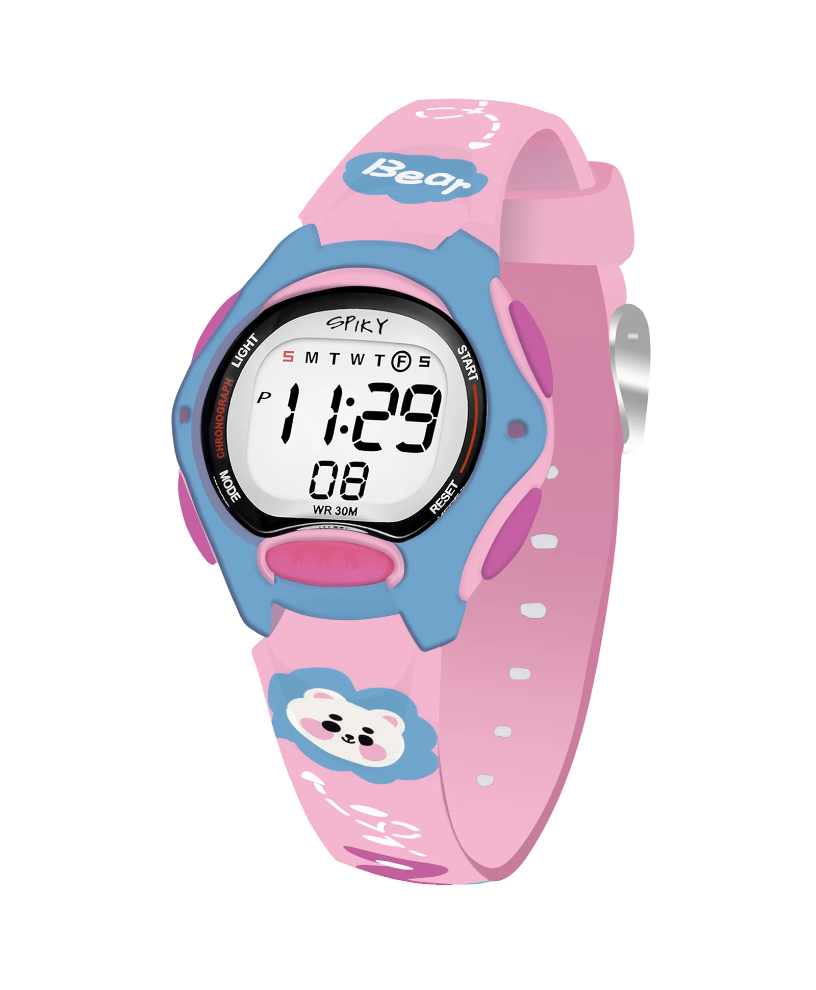 Spiky Eva18 Printed Strap Round Sports Digital Watch - Image 13