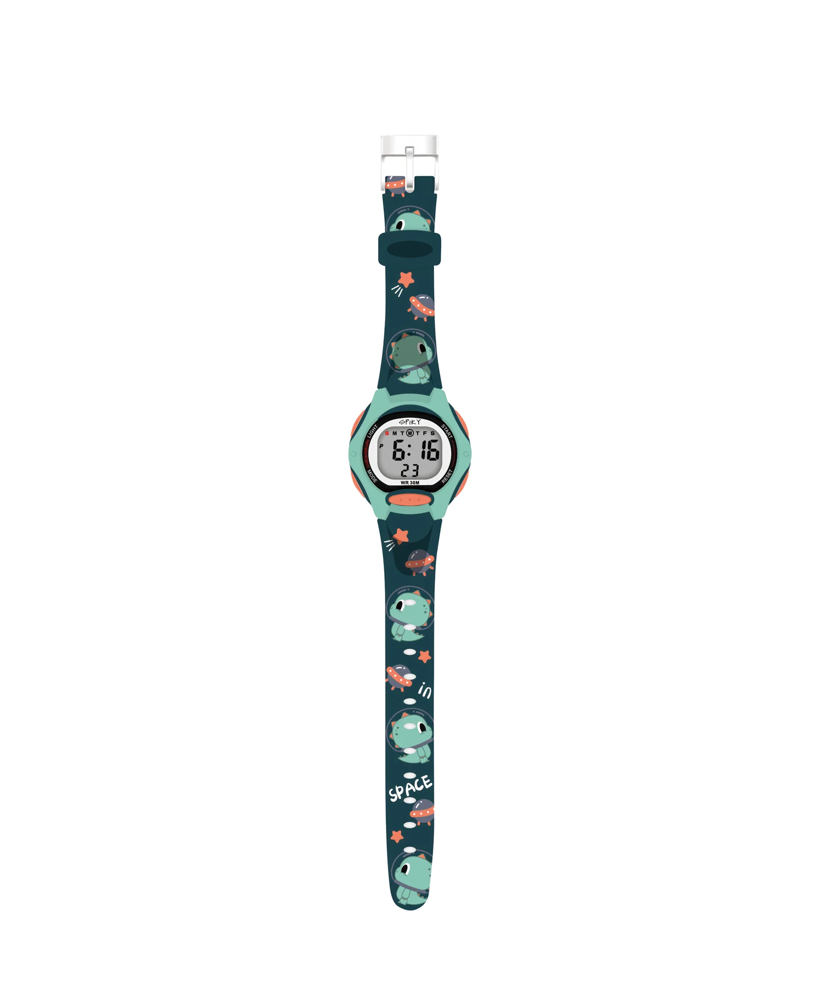 Spiky Eva18 Printed Strap Round Sports Digital Watch - Image 56