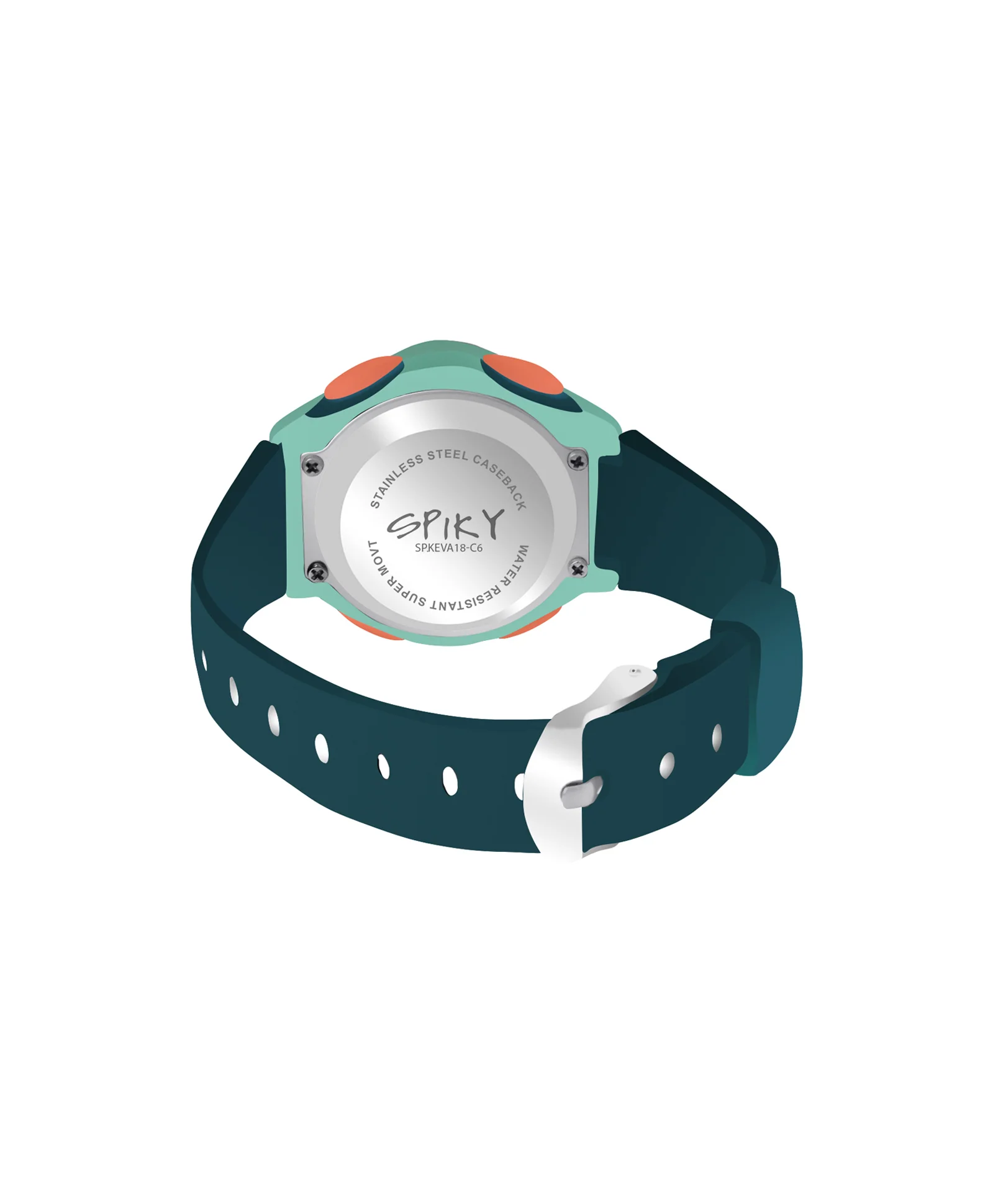 Spiky Eva18 Printed Strap Round Sports Digital Watch - Image 59