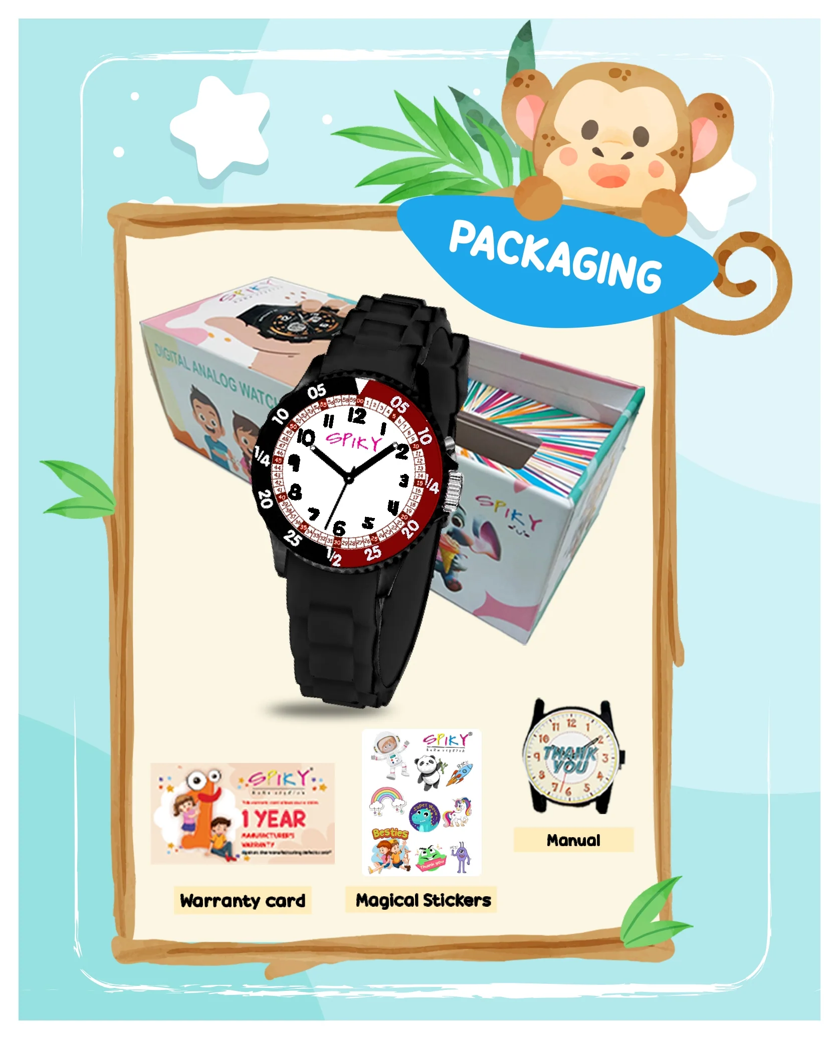 Spiky EVA30 Round Sports Analog Kids Watch - Image 35