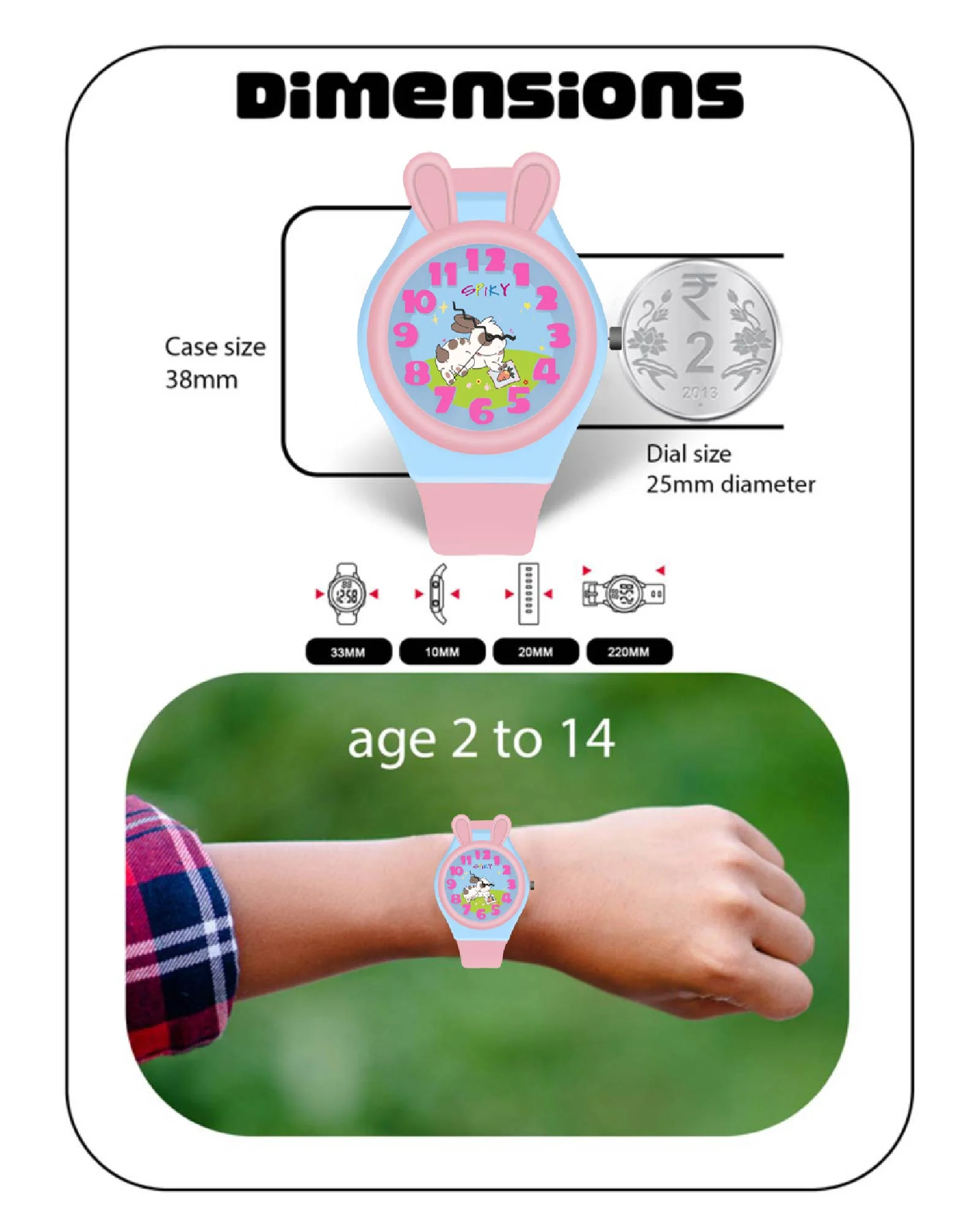 Spiky Fun & Cute Design Analog Kids Watch EVA35 - Image 21