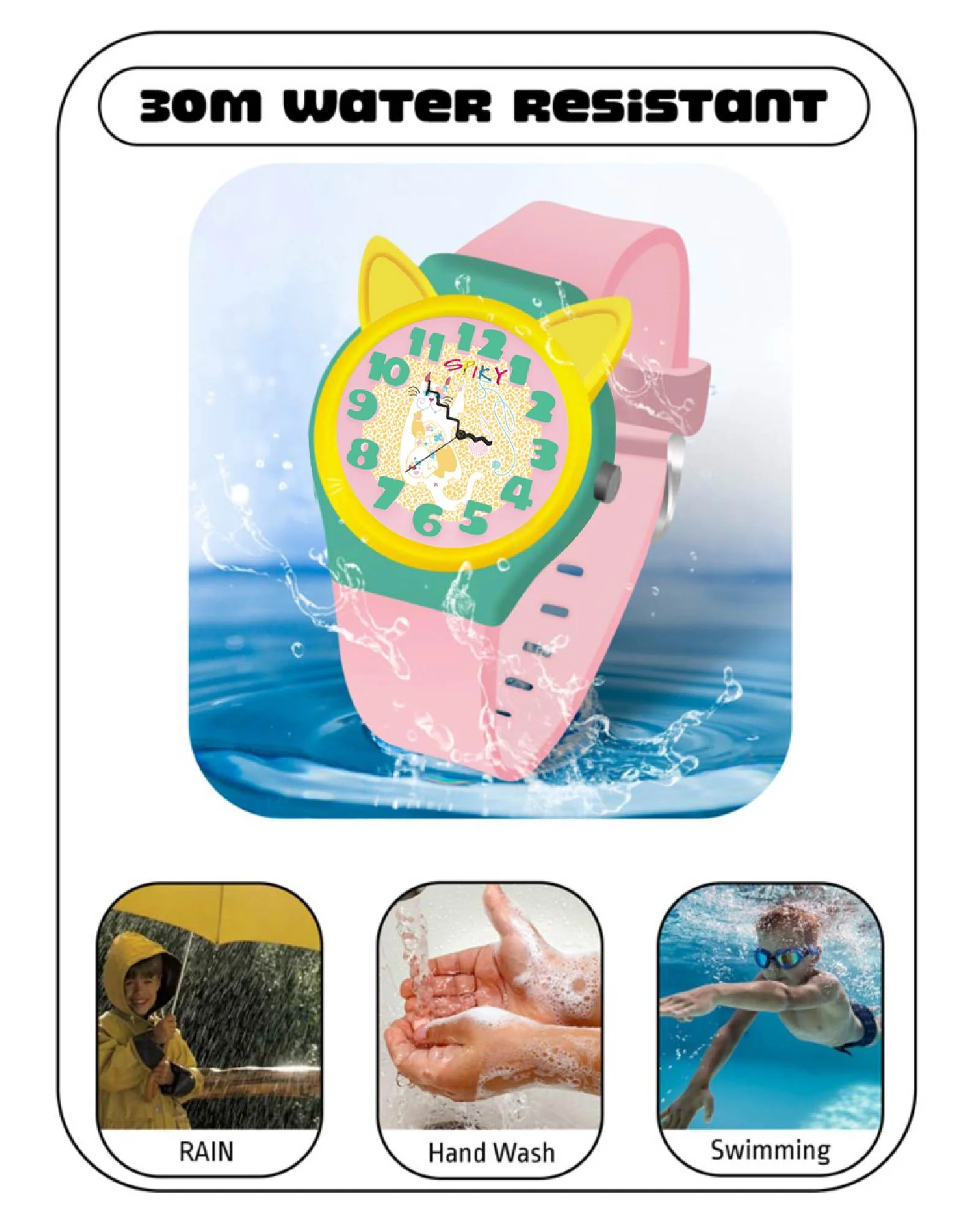 Spiky Fun & Cute Design Analog Kids Watch EVA35 - Image 33