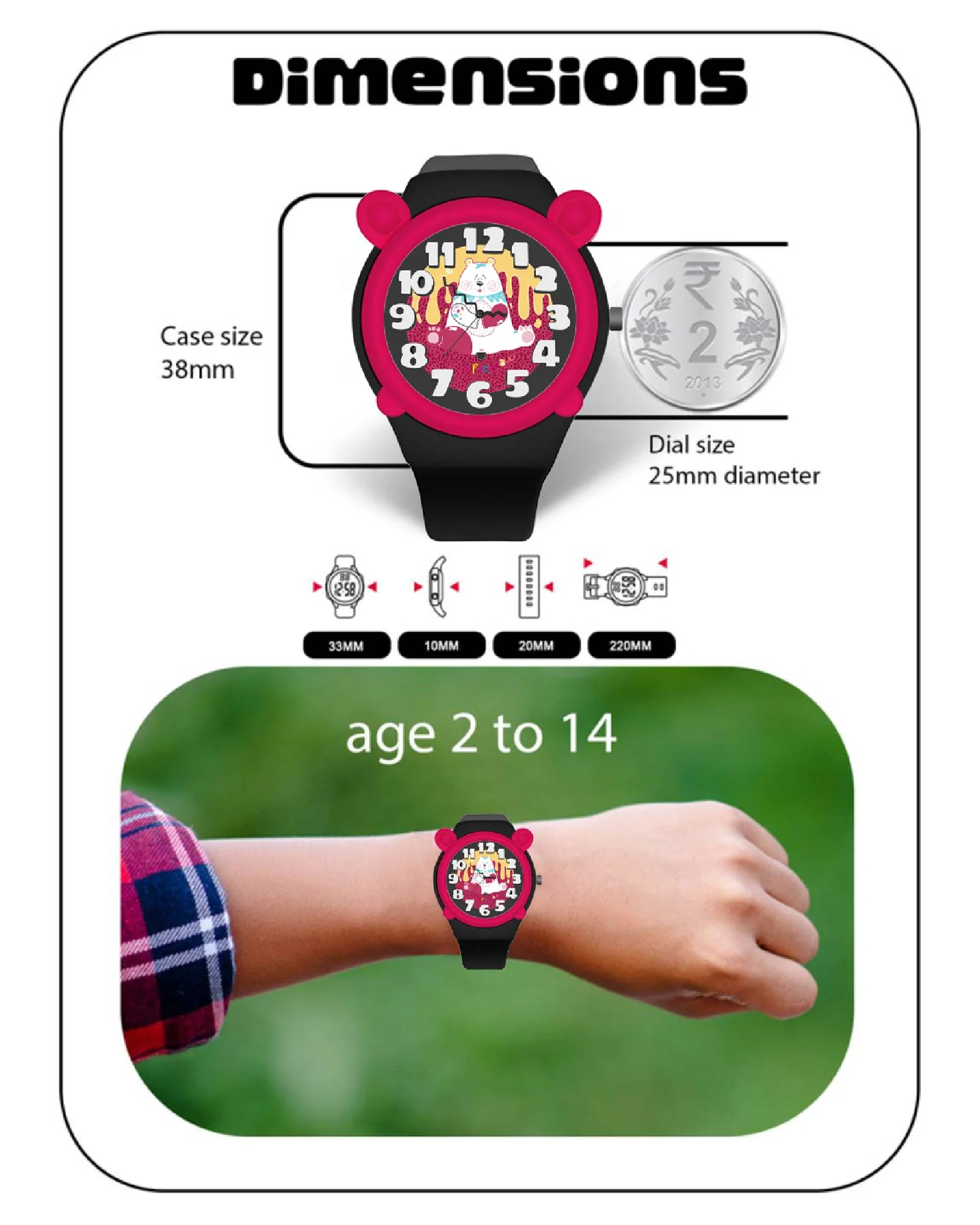 Spiky Fun & Cute Design Analog Kids Watch EVA35 - Image 39