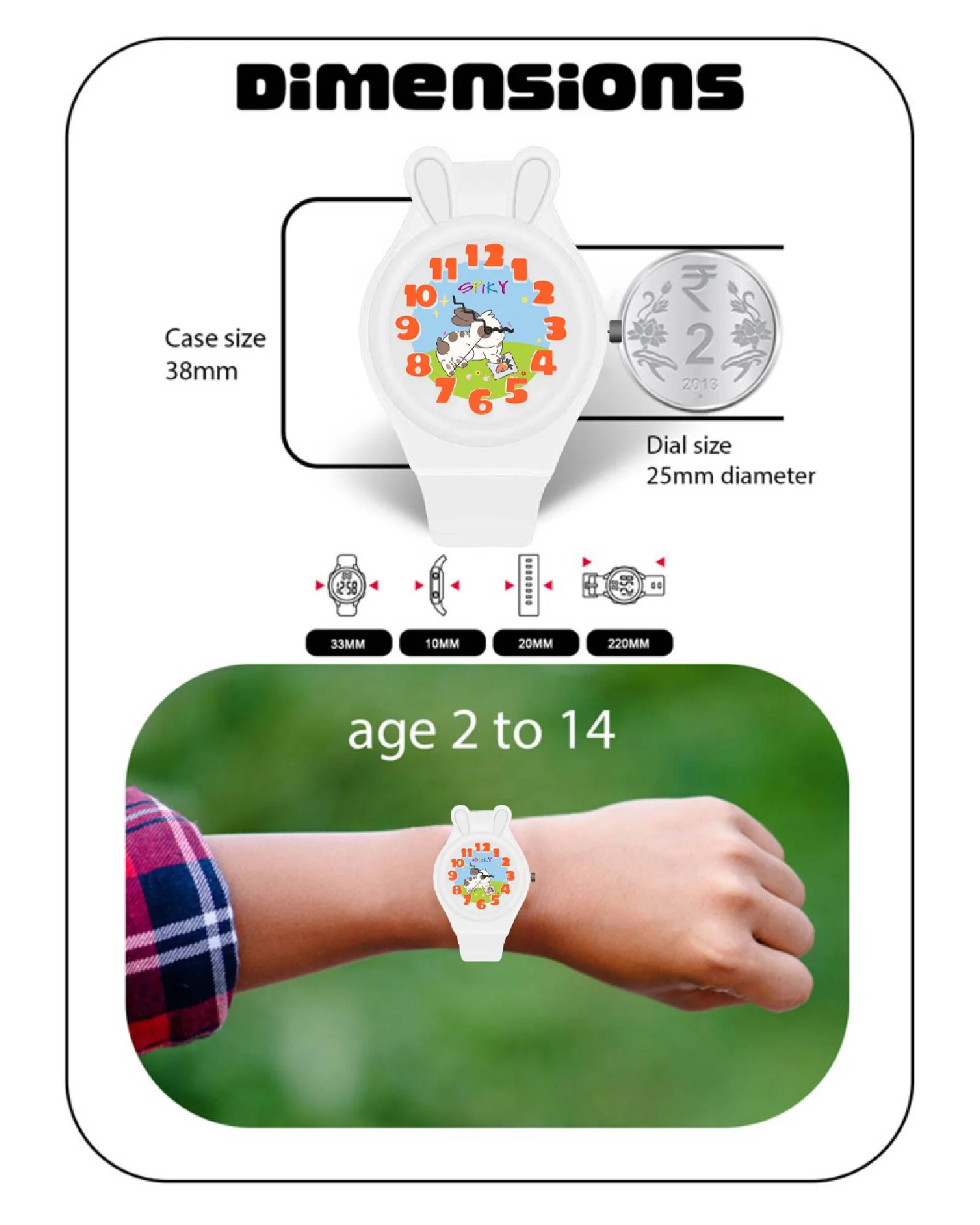 Spiky Fun & Cute Design Analog Kids Watch EVA35 - Image 12