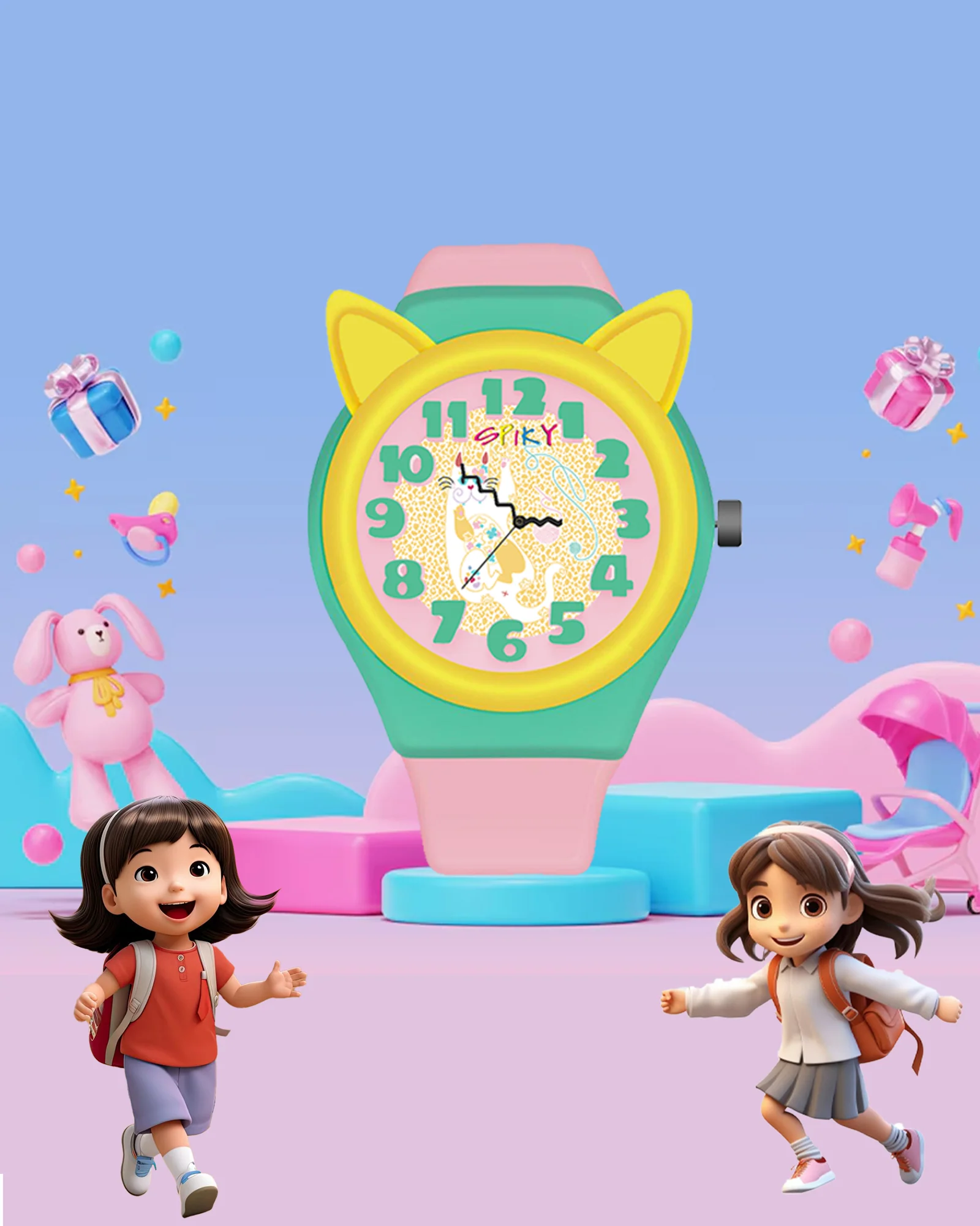 Spiky Fun & Cute Design Analog Kids Watch EVA35 - Image 25