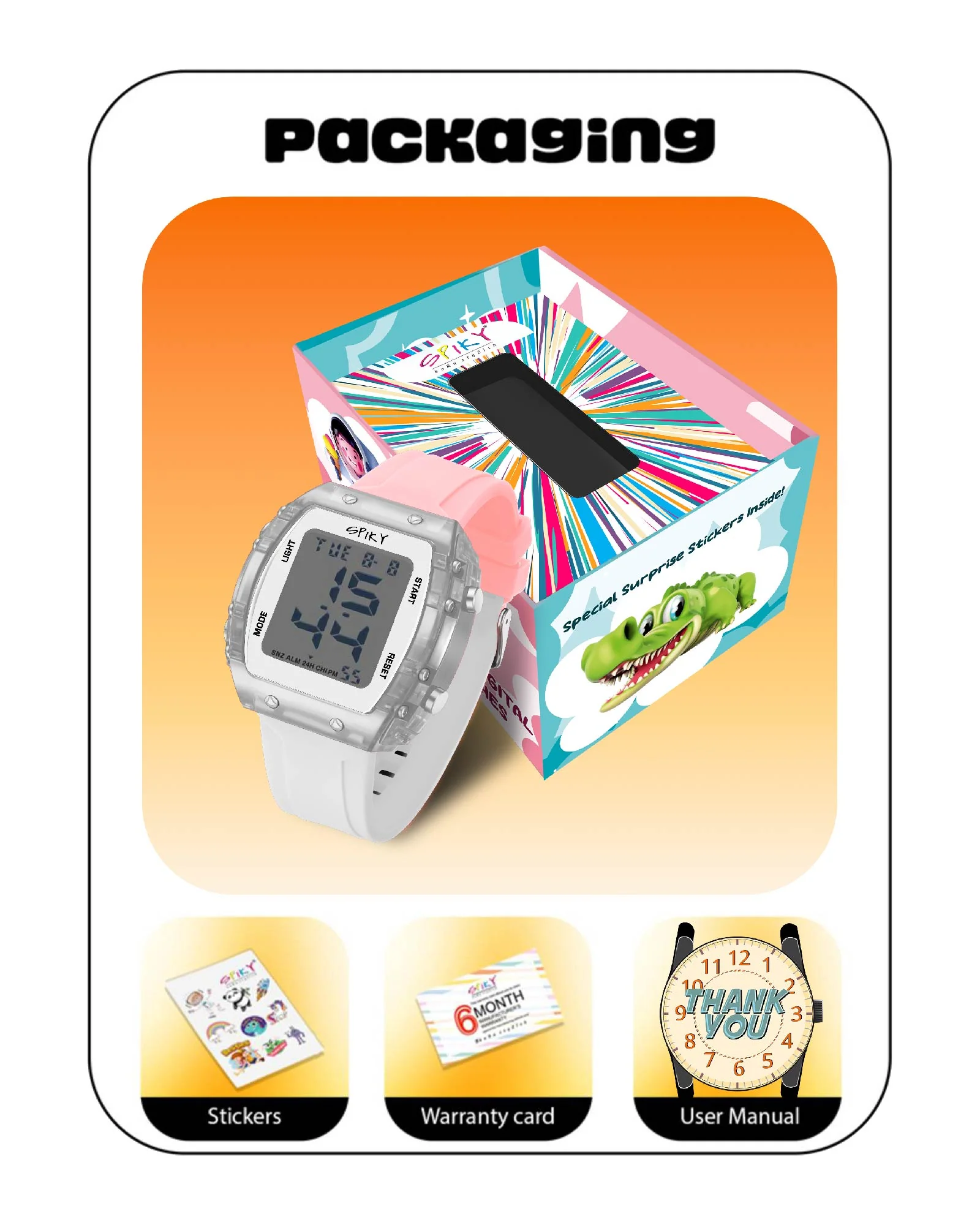 Spiky Digital Sports Watch for Kids EVA36 - Image 34