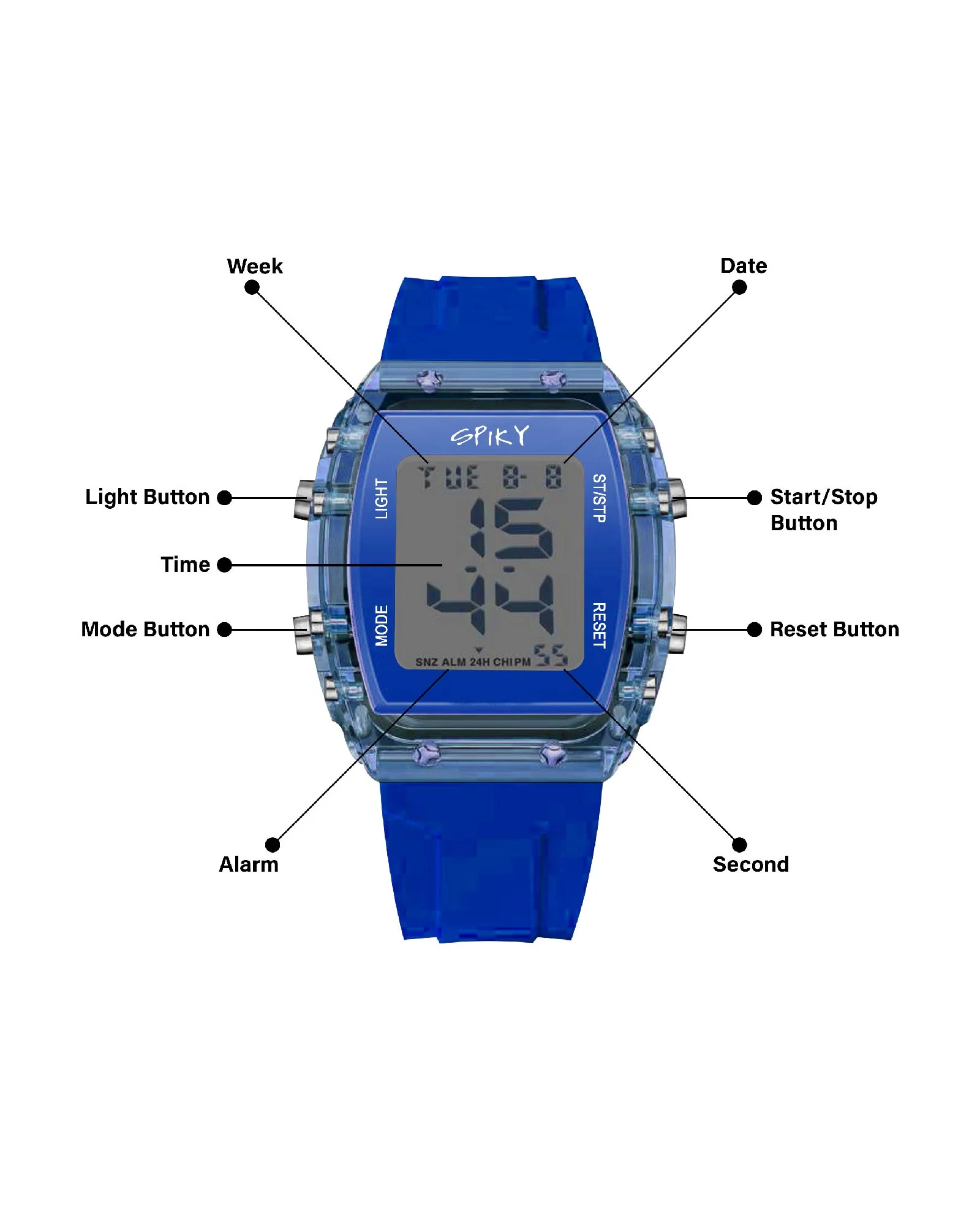 Spiky Digital Sports Watch for Kids EVA36 - Image 6