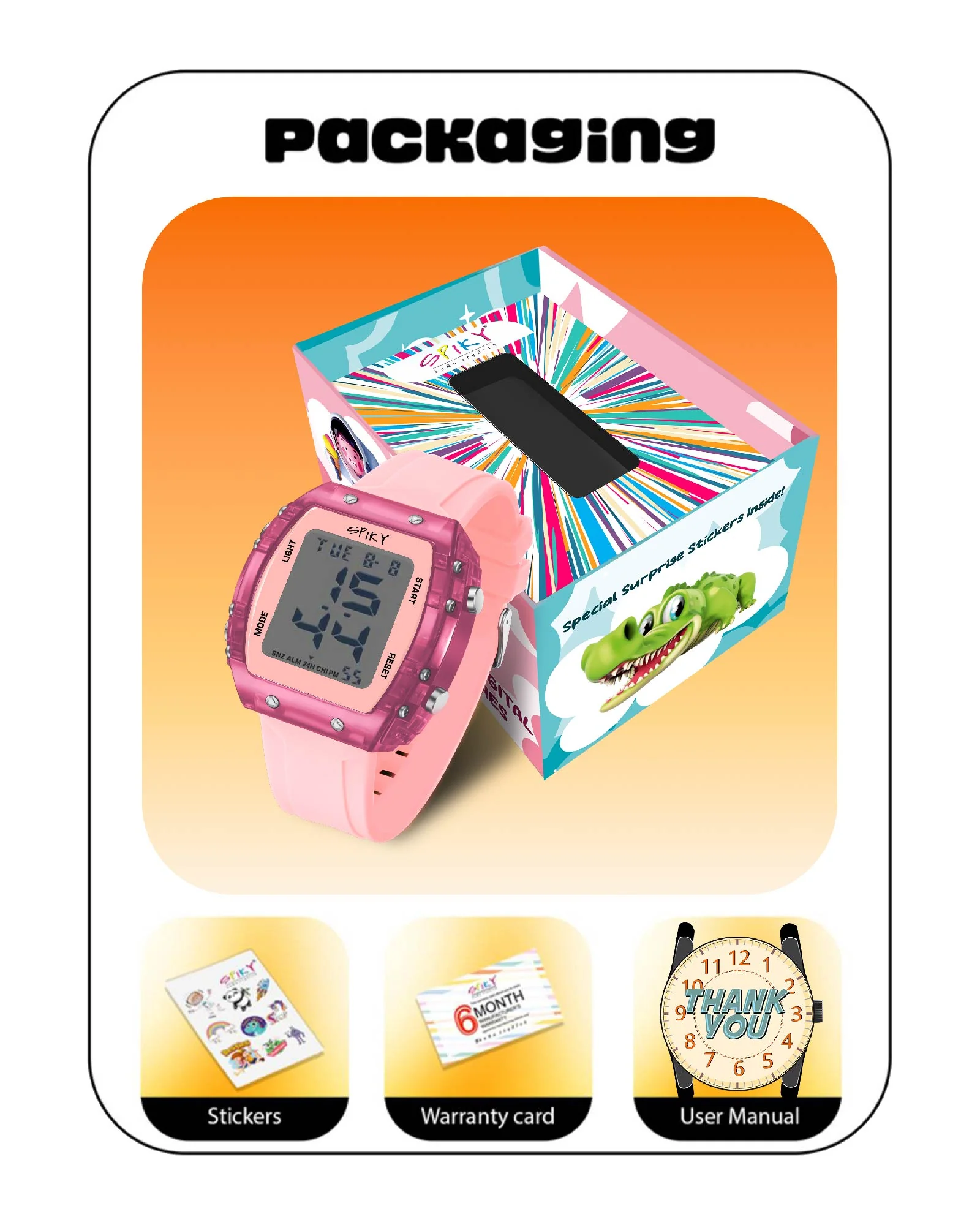 Spiky Digital Sports Watch for Kids EVA36 - Image 11