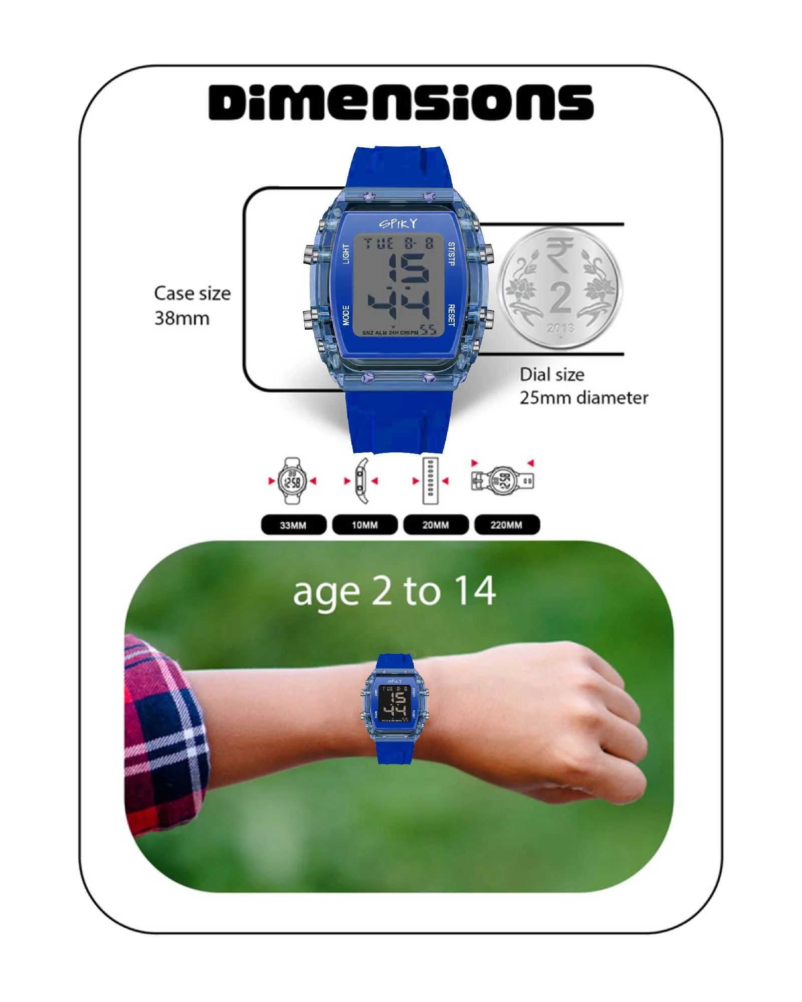 Spiky Digital Sports Watch for Kids EVA36 - Image 14