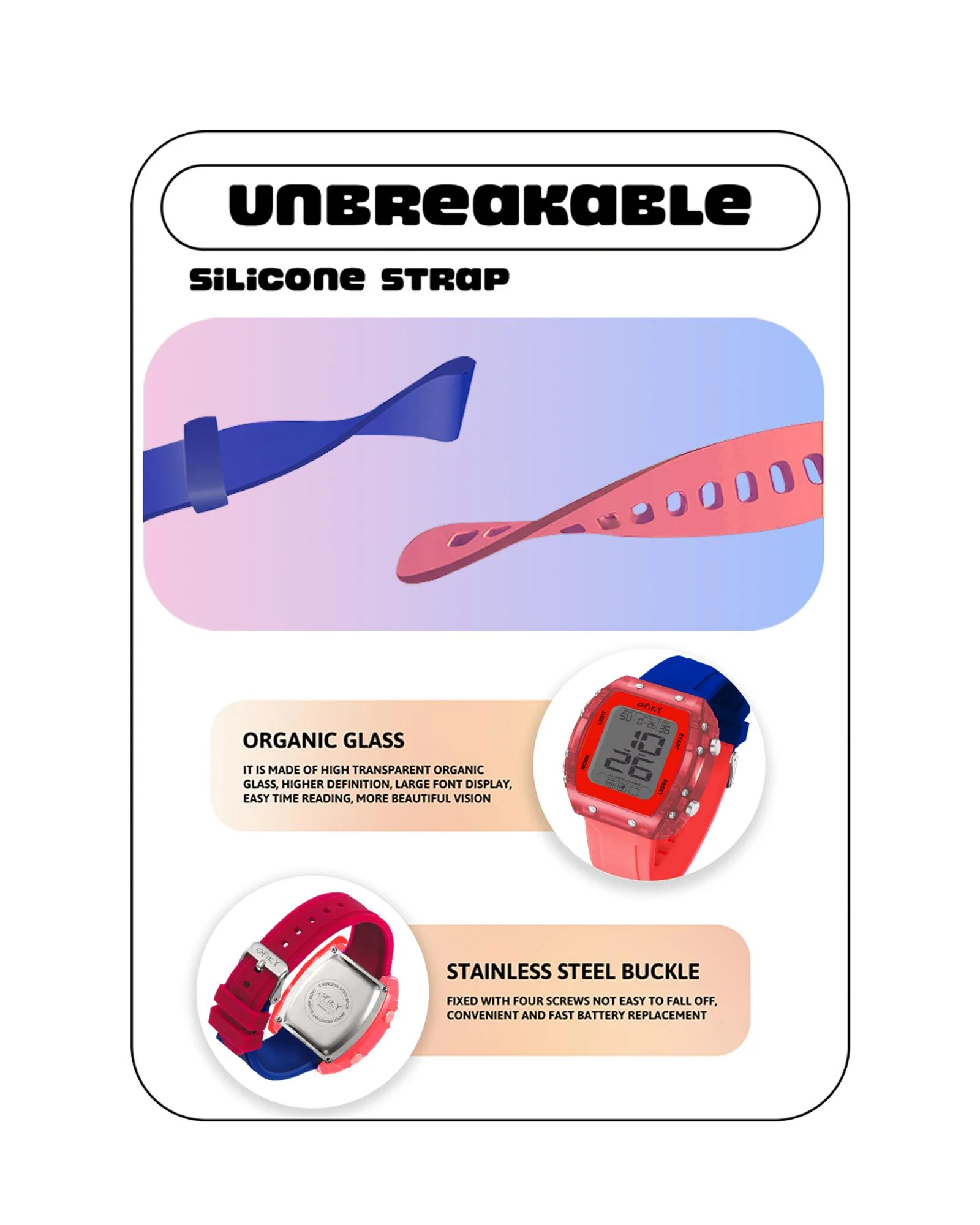 Spiky Digital Sports Watch for Kids EVA36 - Image 29