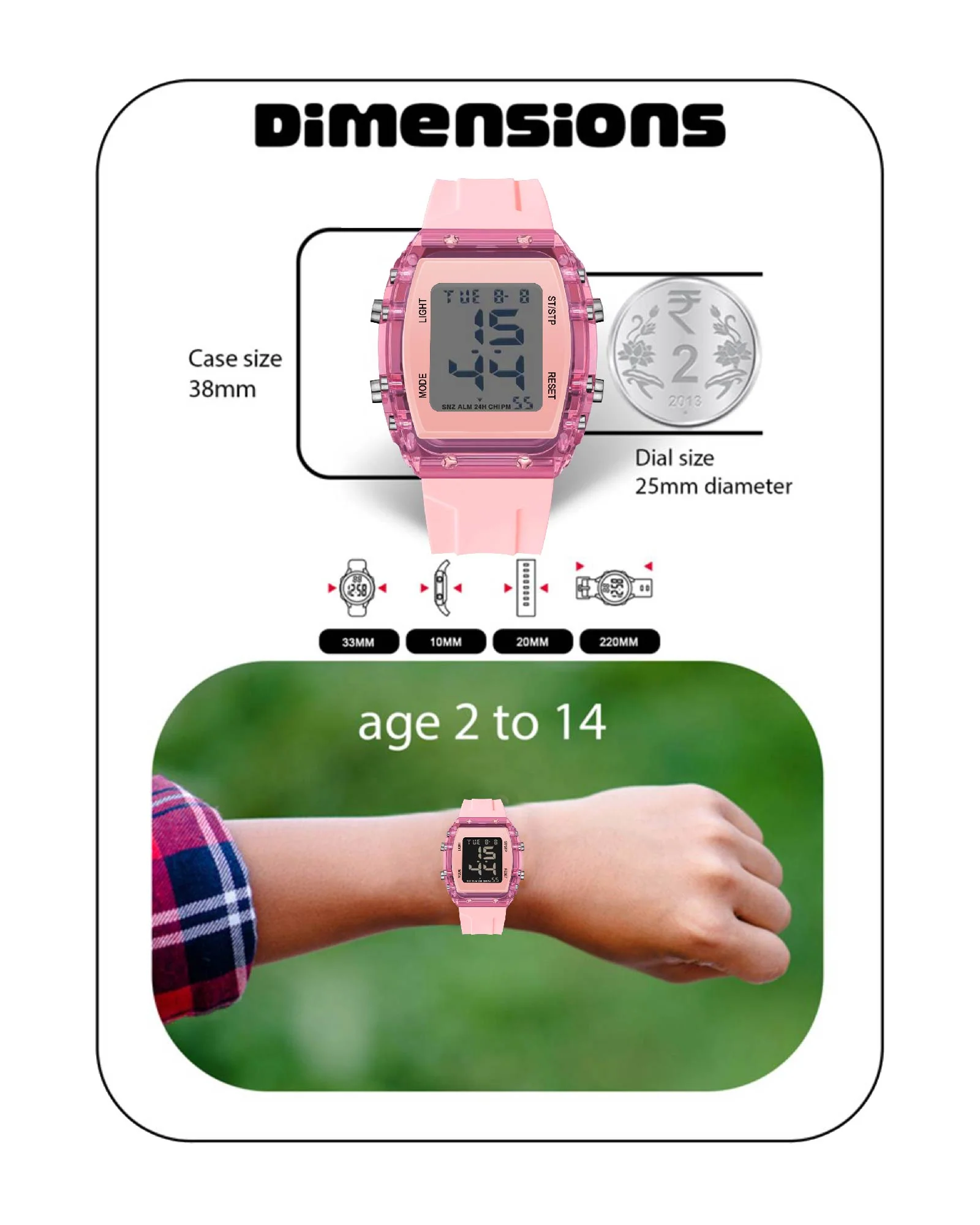 Spiky Digital Sports Watch for Kids EVA36 - Image 3