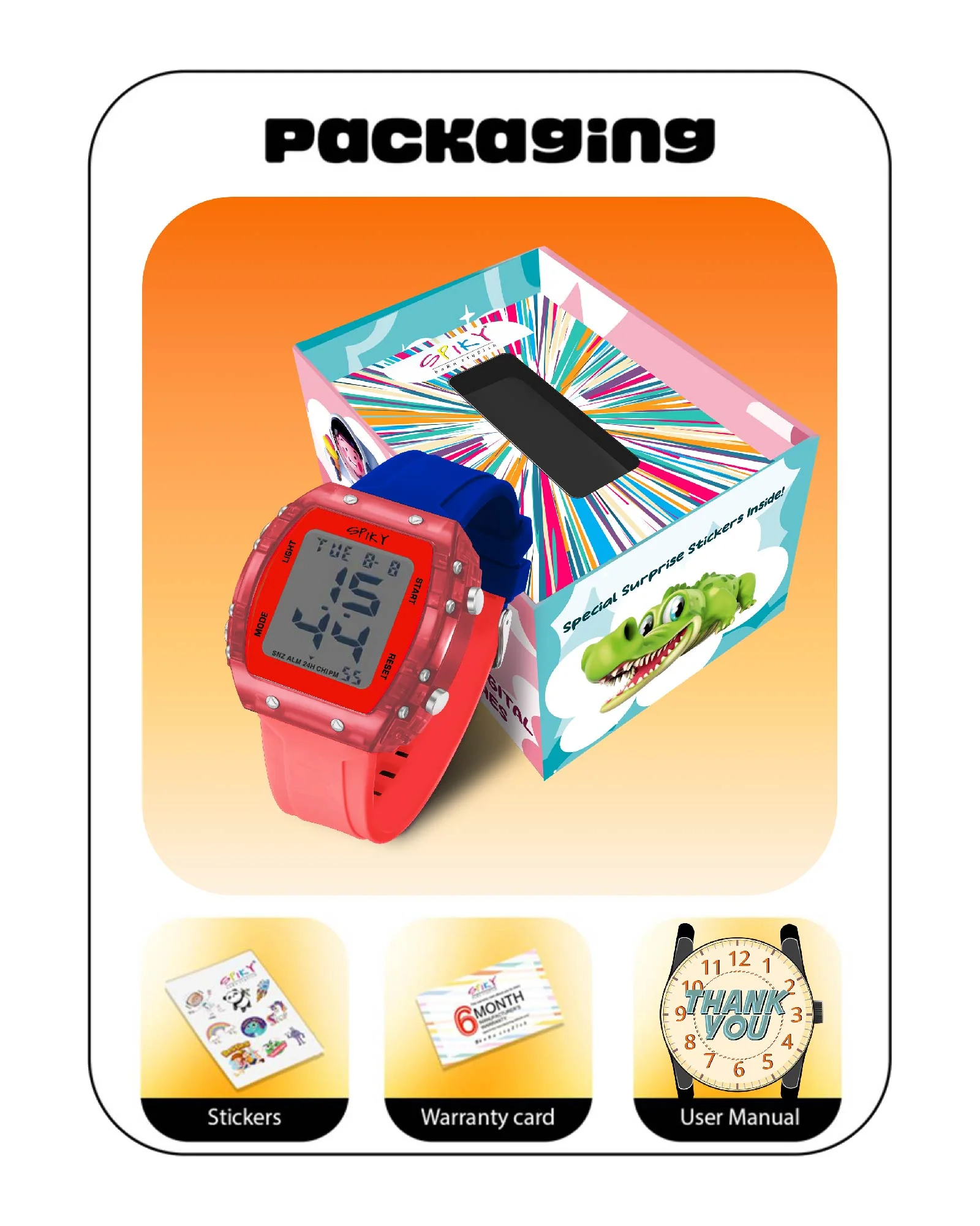 Spiky Digital Sports Watch for Kids EVA36 - Image 34