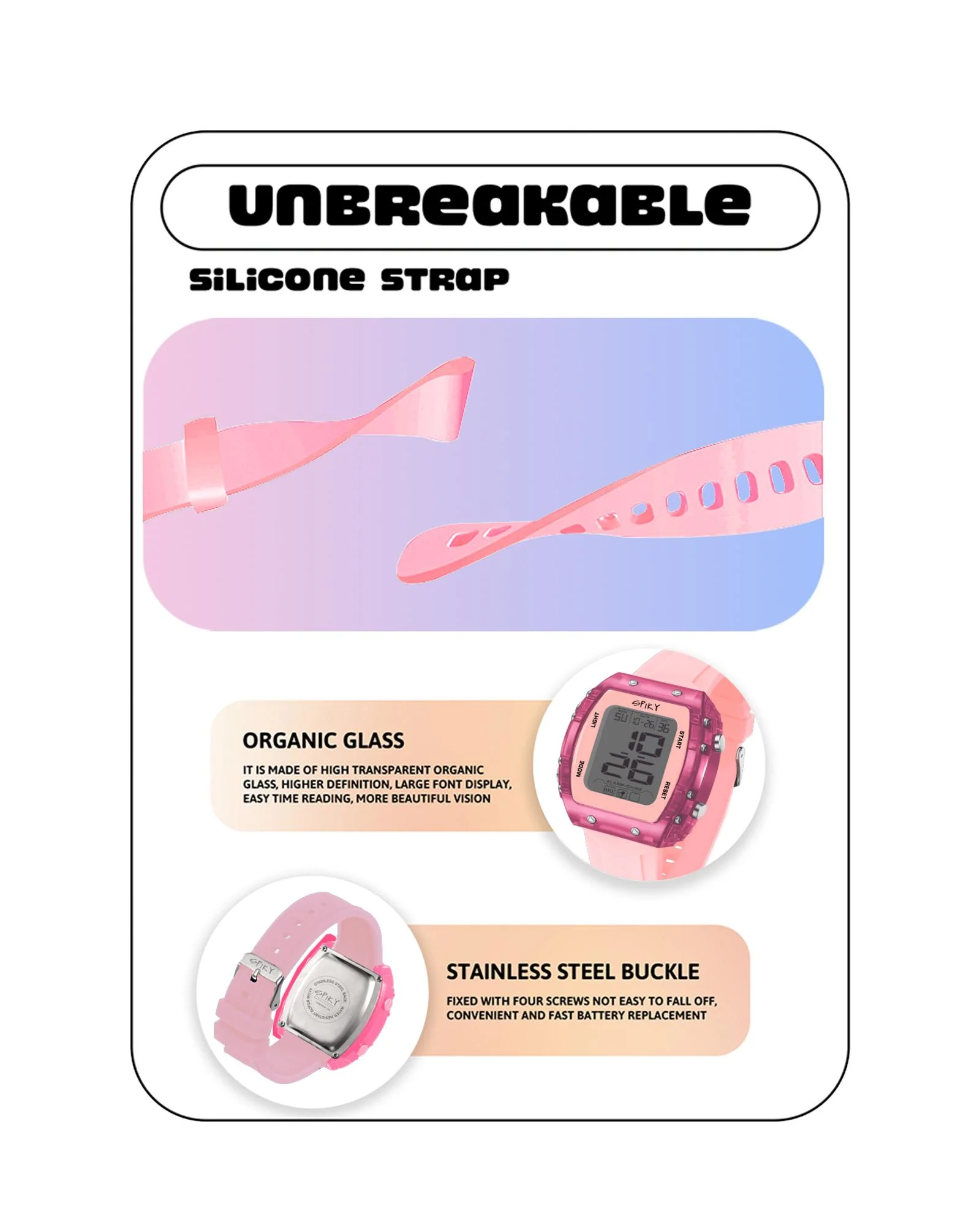 Spiky Digital Sports Watch for Kids EVA36 - Image 18