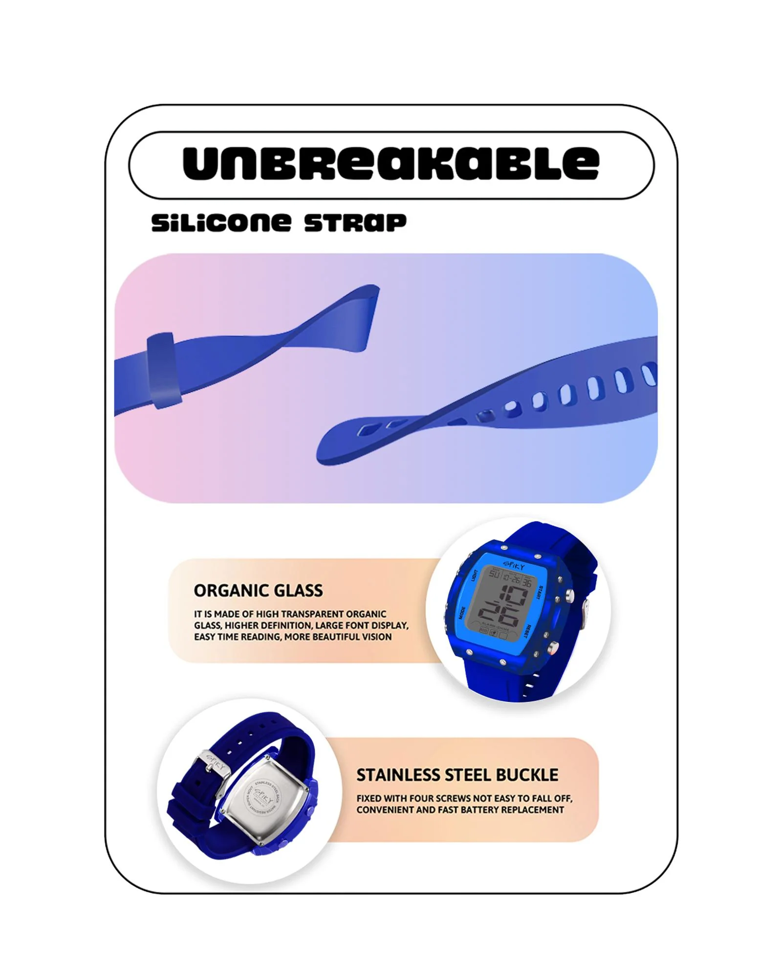 Spiky Digital Sports Watch for Kids EVA36 - Image 29