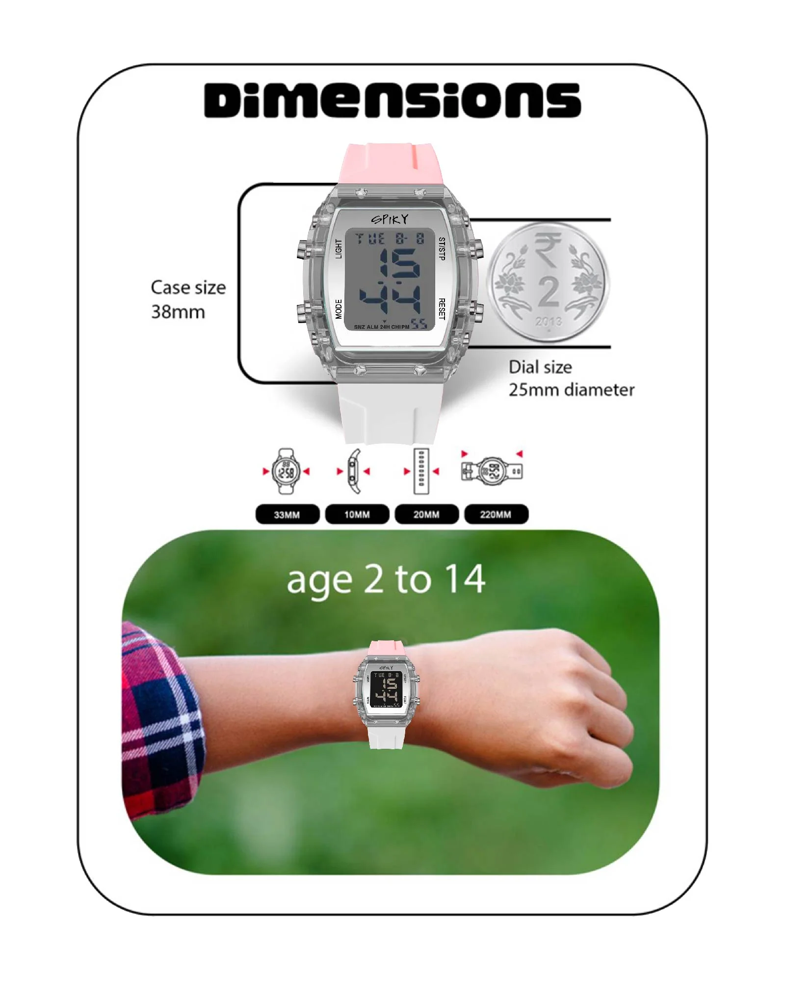 Spiky Digital Sports Watch for Kids EVA36 - Image 3