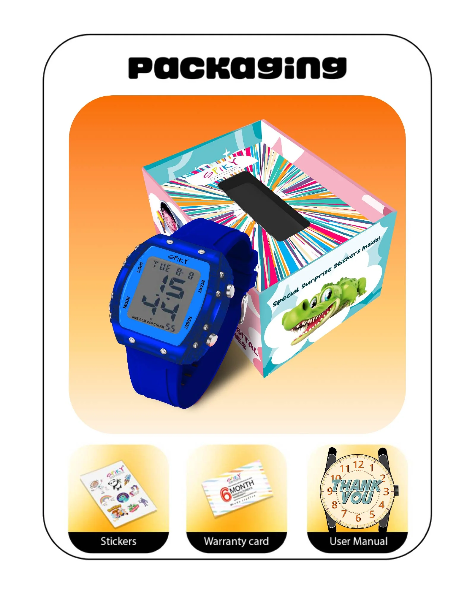 Spiky Digital Sports Watch for Kids EVA36 - Image 33